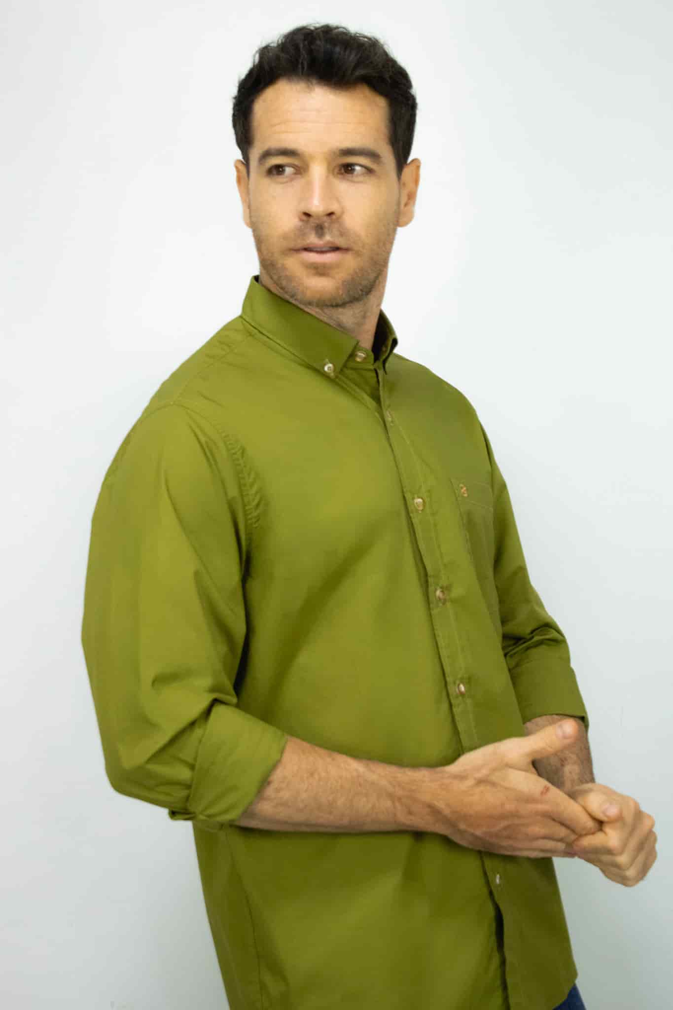 Camisa Manga Larga Oxford Verde - miniatura 2
