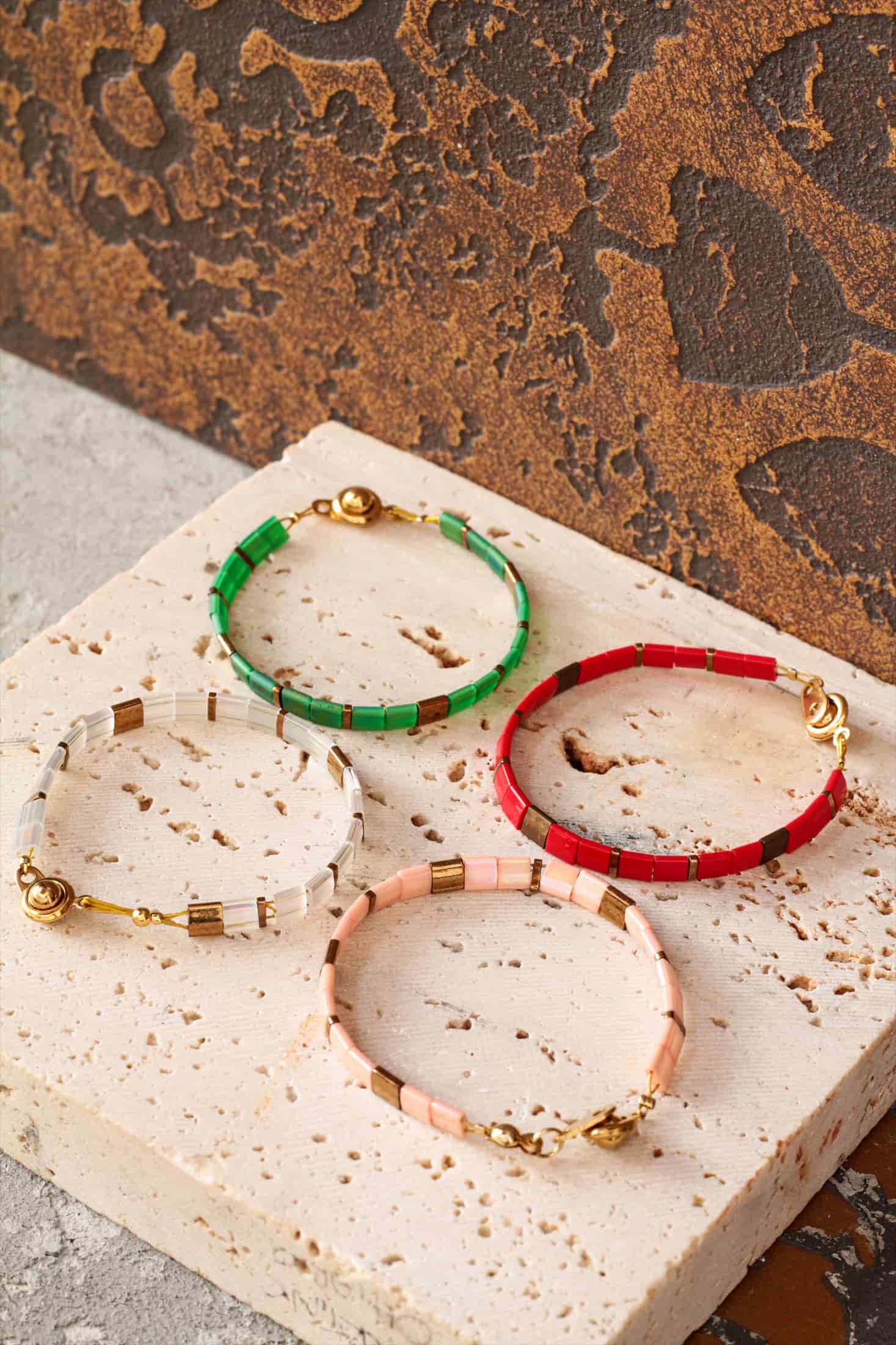 Brazalete Miyuki Tila Coral 5mm - miniatura 3