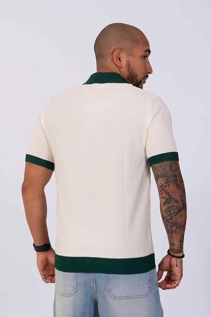 Polo textura verde cierre - miniatura 3