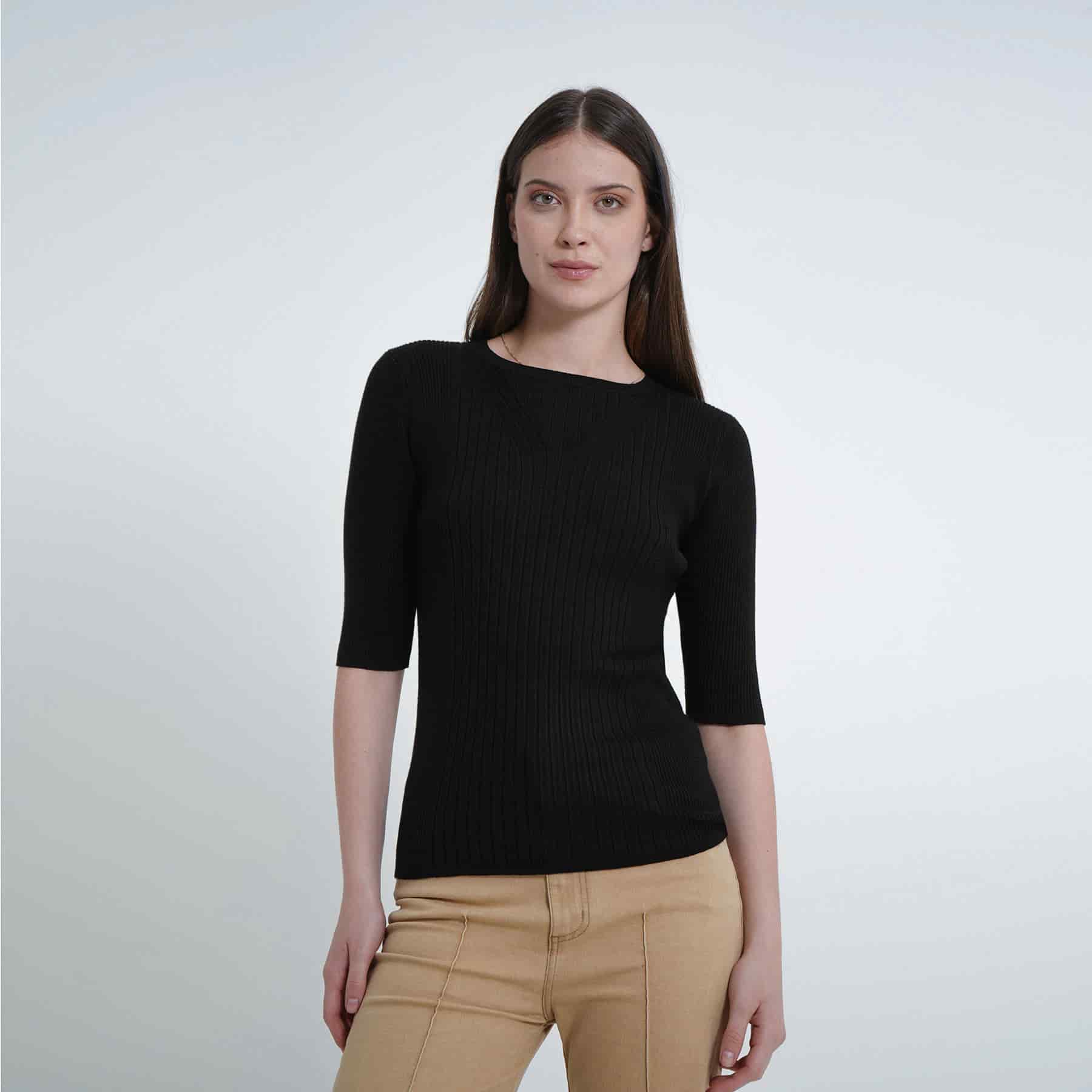 Sweater Cuello Redondo Manga Corta - miniatura 1