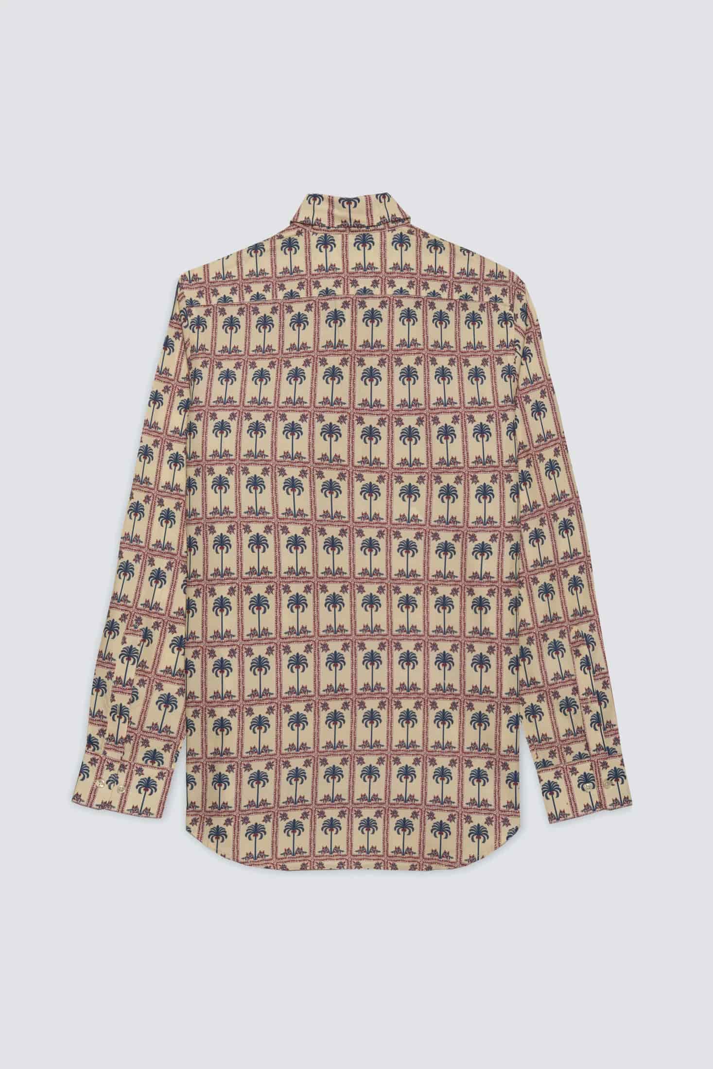 Men's cotton shirt beige tambour - miniatura 2