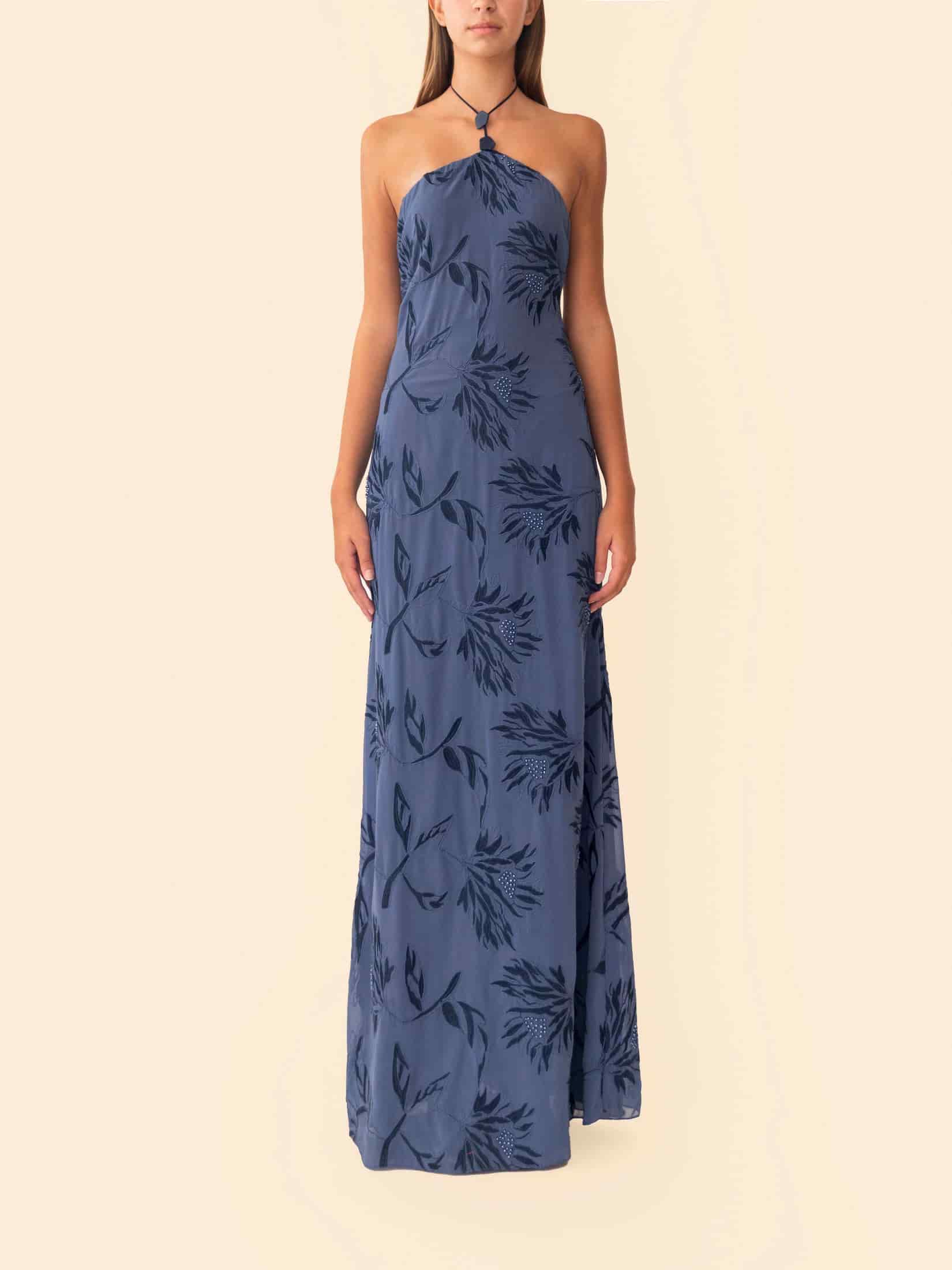 SARANIA DRESS NAVY BLUE - miniatura 2