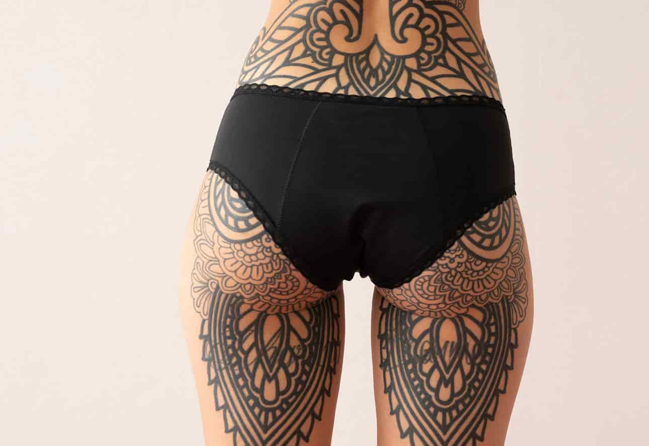 Calzones Menstruales | Descaderado Negro súper absorbente - miniatura 8