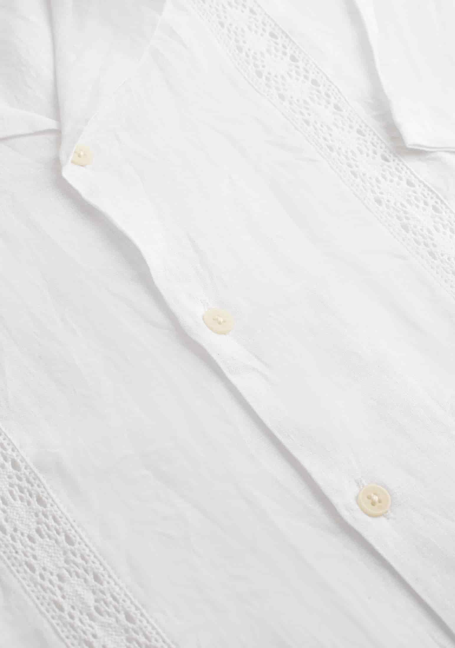 Camisa Guayabera Bol. Manga Corta Blanco - miniatura 3