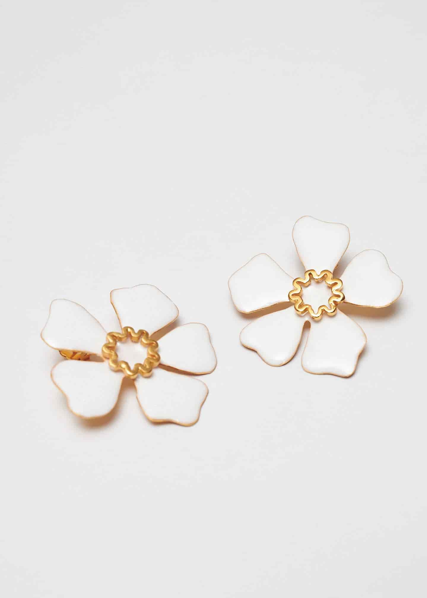 Aretes Aurora Maxi x Lyenzo Blancos - miniatura 2