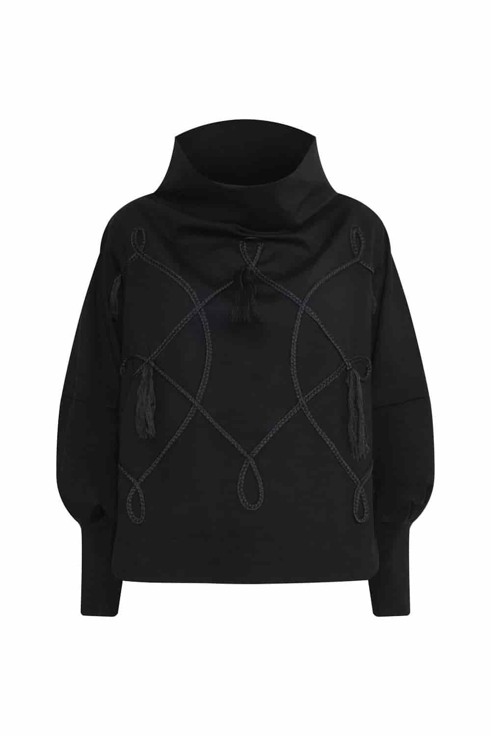 Saco new scarlett negro bordado - miniatura 1