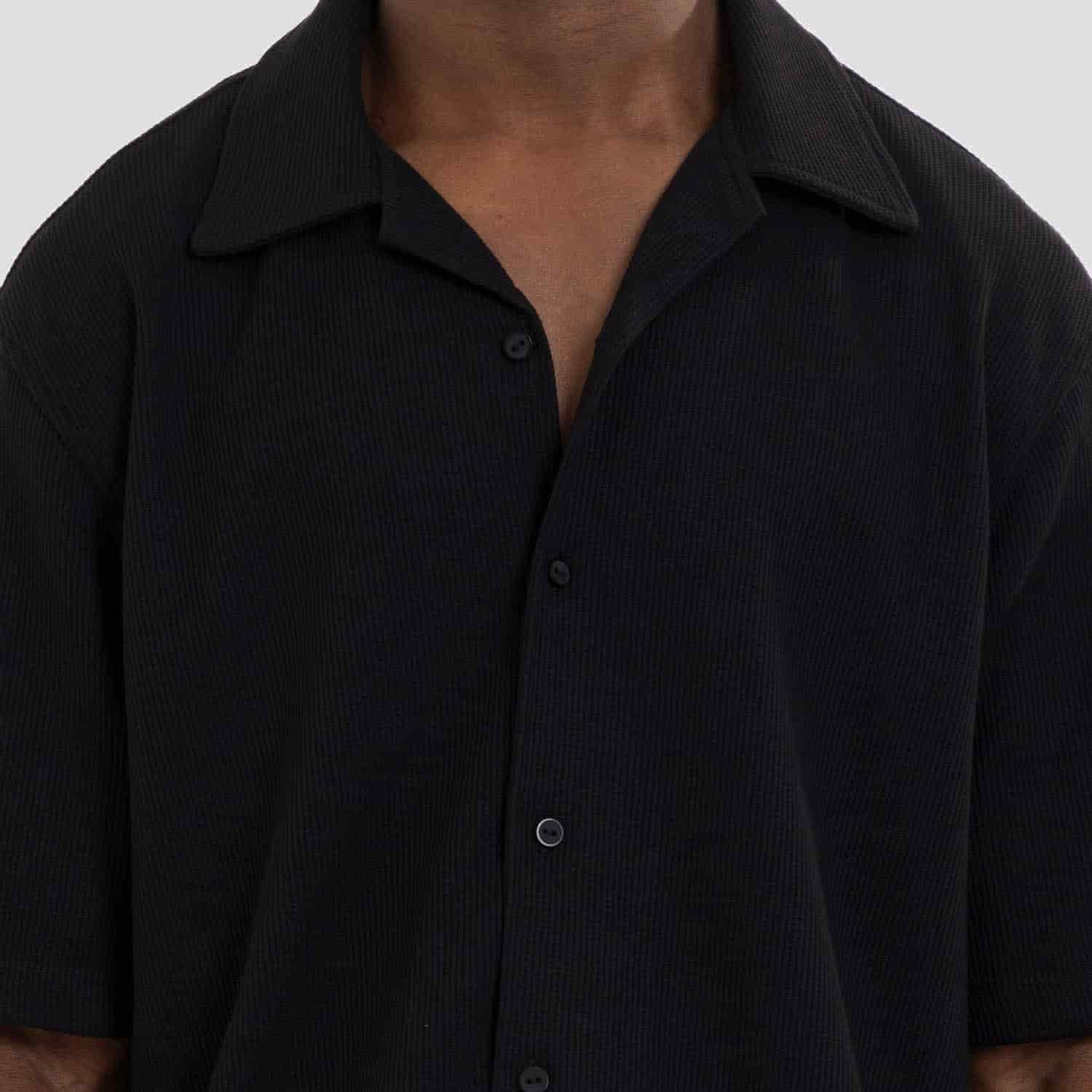 Relaxed Short Sleeve Shirt Black - miniatura 5