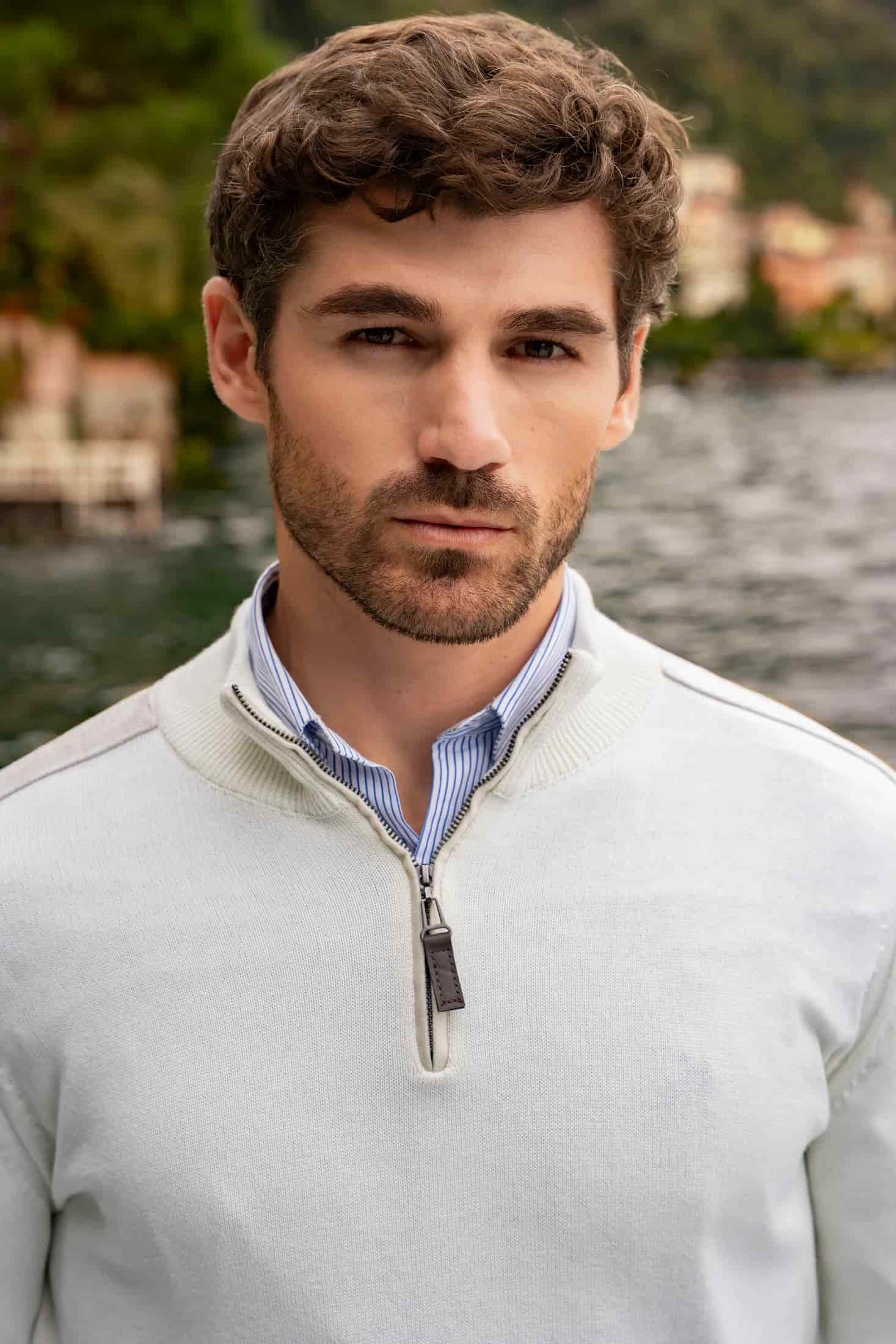 Suéter Halfzip Piamonte Hombre Hueso - miniatura 5