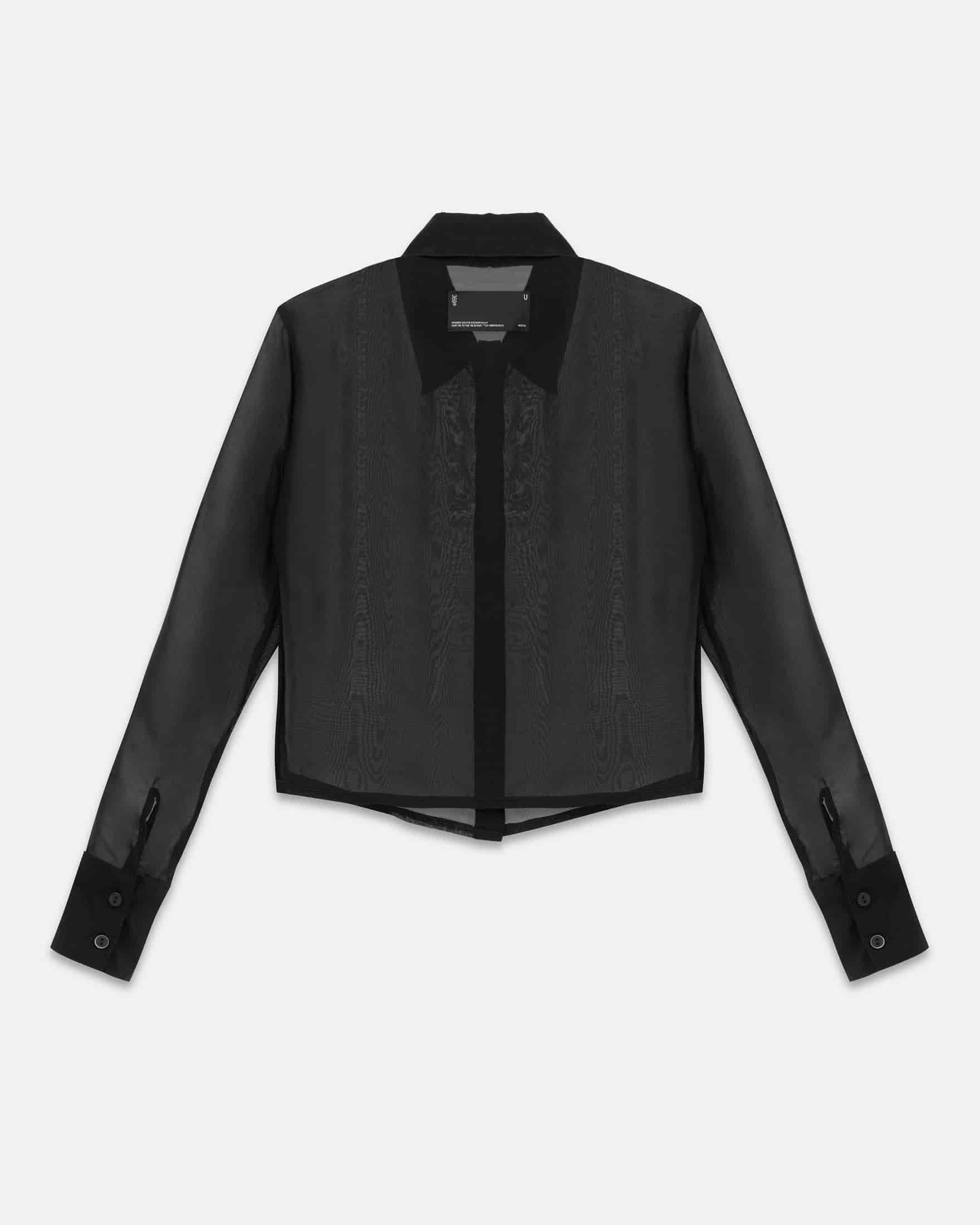 W Basics Transparent Shirt Black - miniatura 3