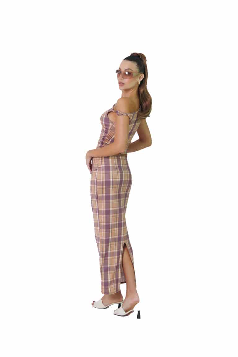 Long Skirt in Purple Tartan - miniatura 4