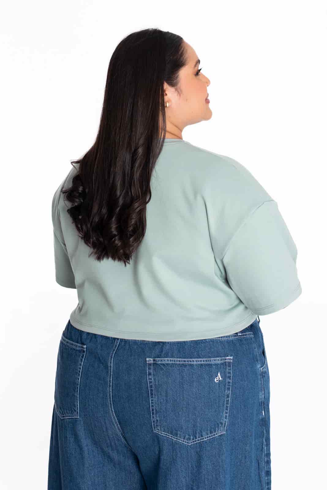 Crop Top Oversize Verde - miniatura 5