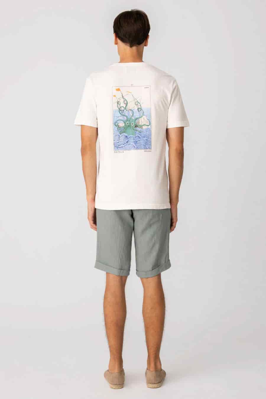 Men's cotton t-shirt white kraken - miniatura 2