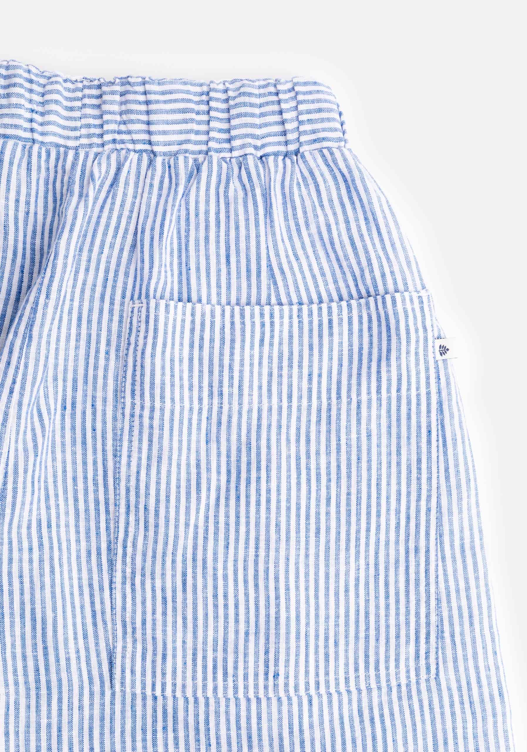 Jogger Alessia Lino Rayas Azul - Blanco - miniatura 3