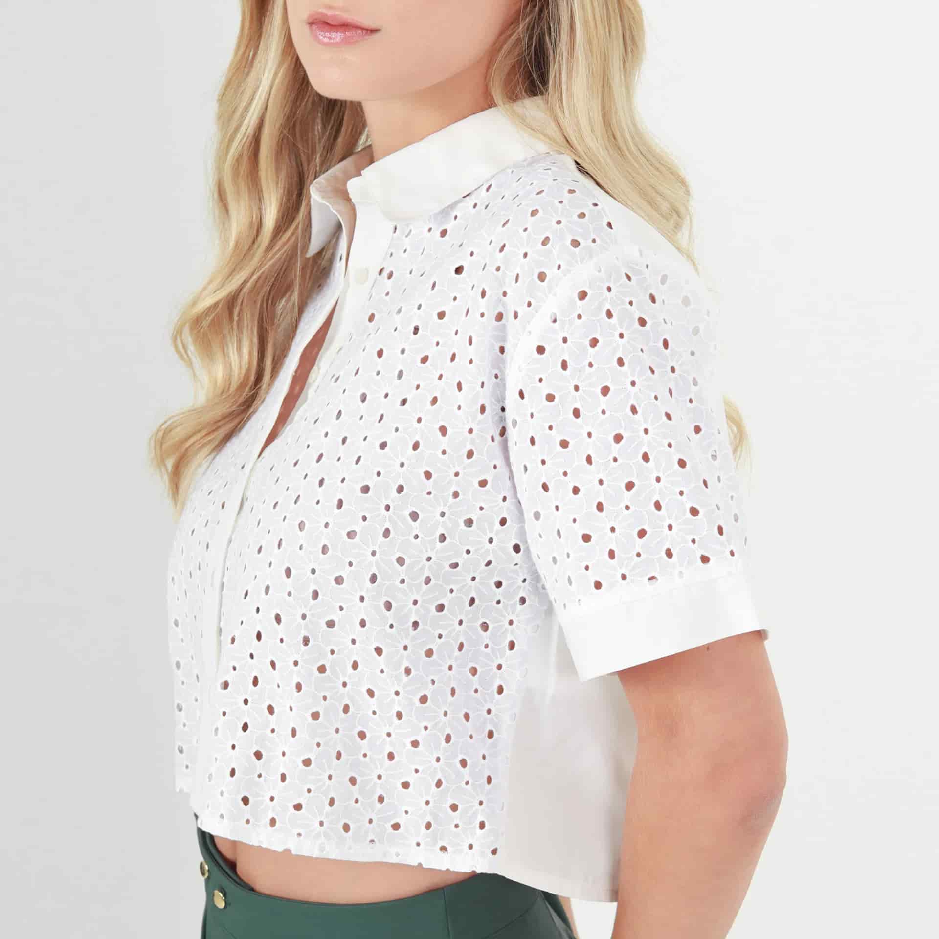 Blusa Cuello Camisero Manga Corta - miniatura 3
