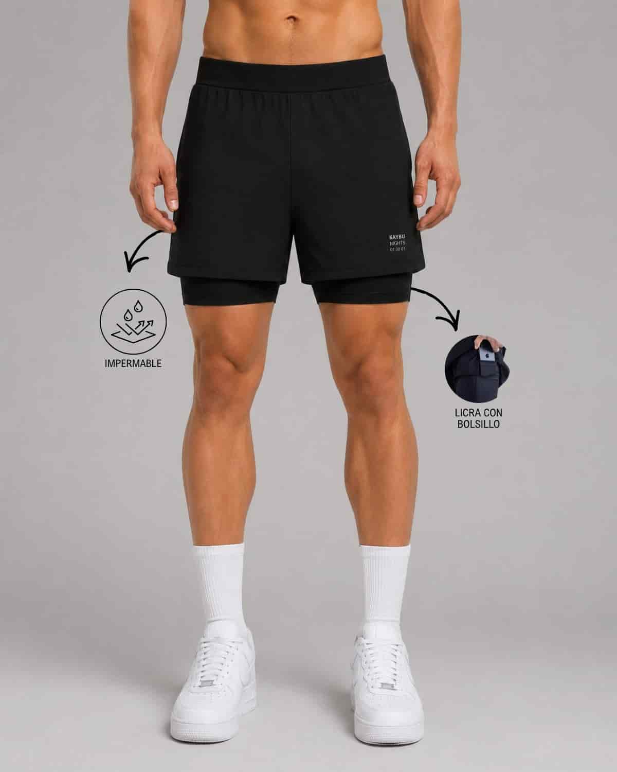 Pantaloneta Con Licra Y Bolsillo Kaybu Nights┃KBMEN RF.424 - miniatura 1