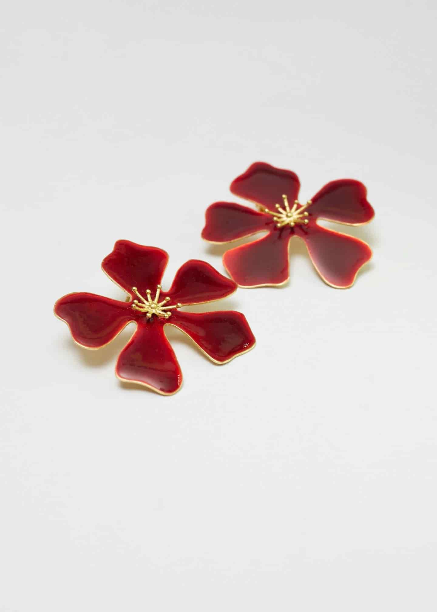 Aretes aurora Maxi rojo vino - miniatura 1
