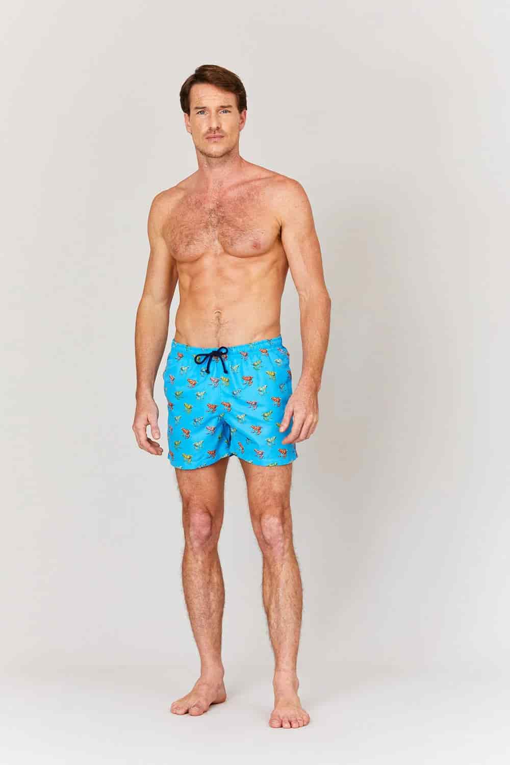 Men's swim trunk blue frogs - miniatura 3