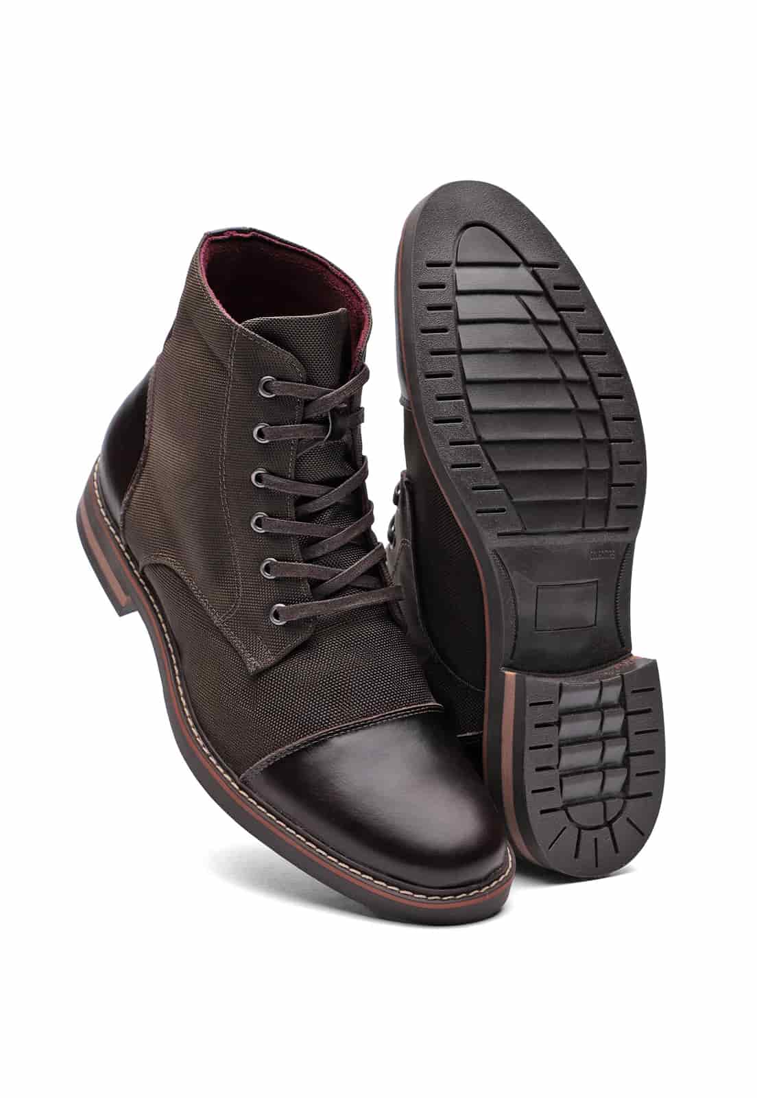 Botas cafes en lona y cuero - miniatura 5
