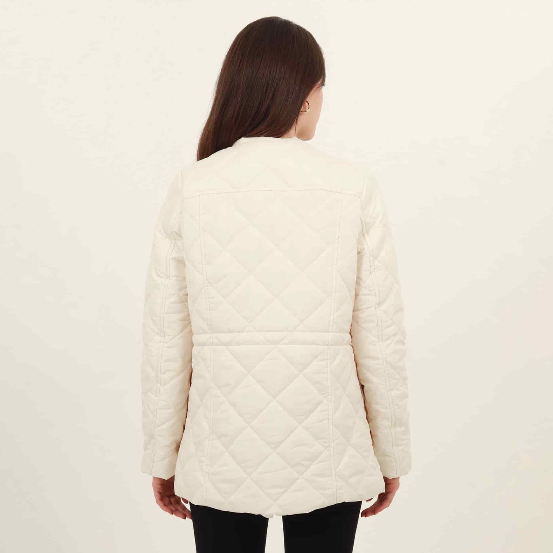 Chaqueta larga acolchada con ajuste en cintura - miniatura 13