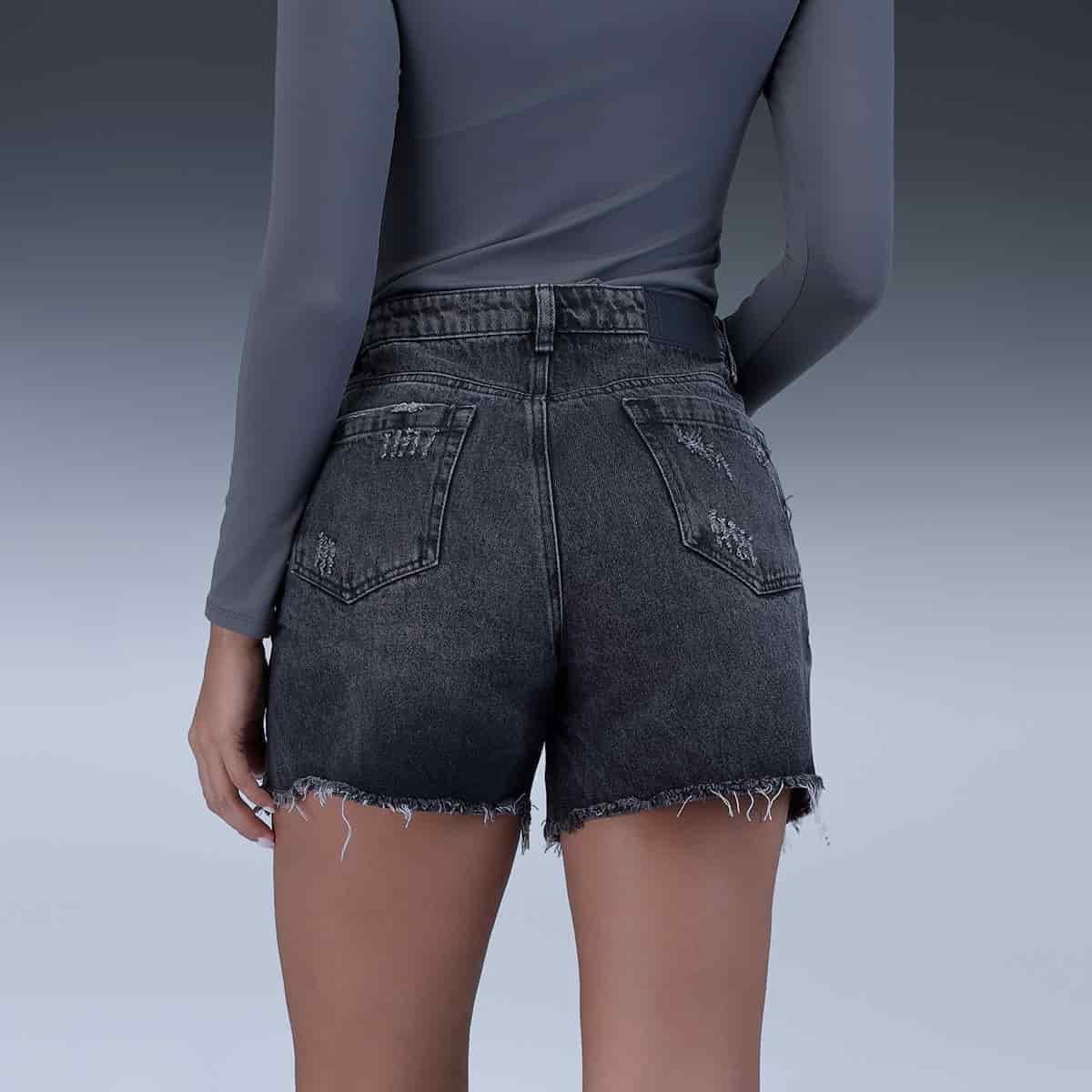 Short Gris Denim Mujer - miniatura 2