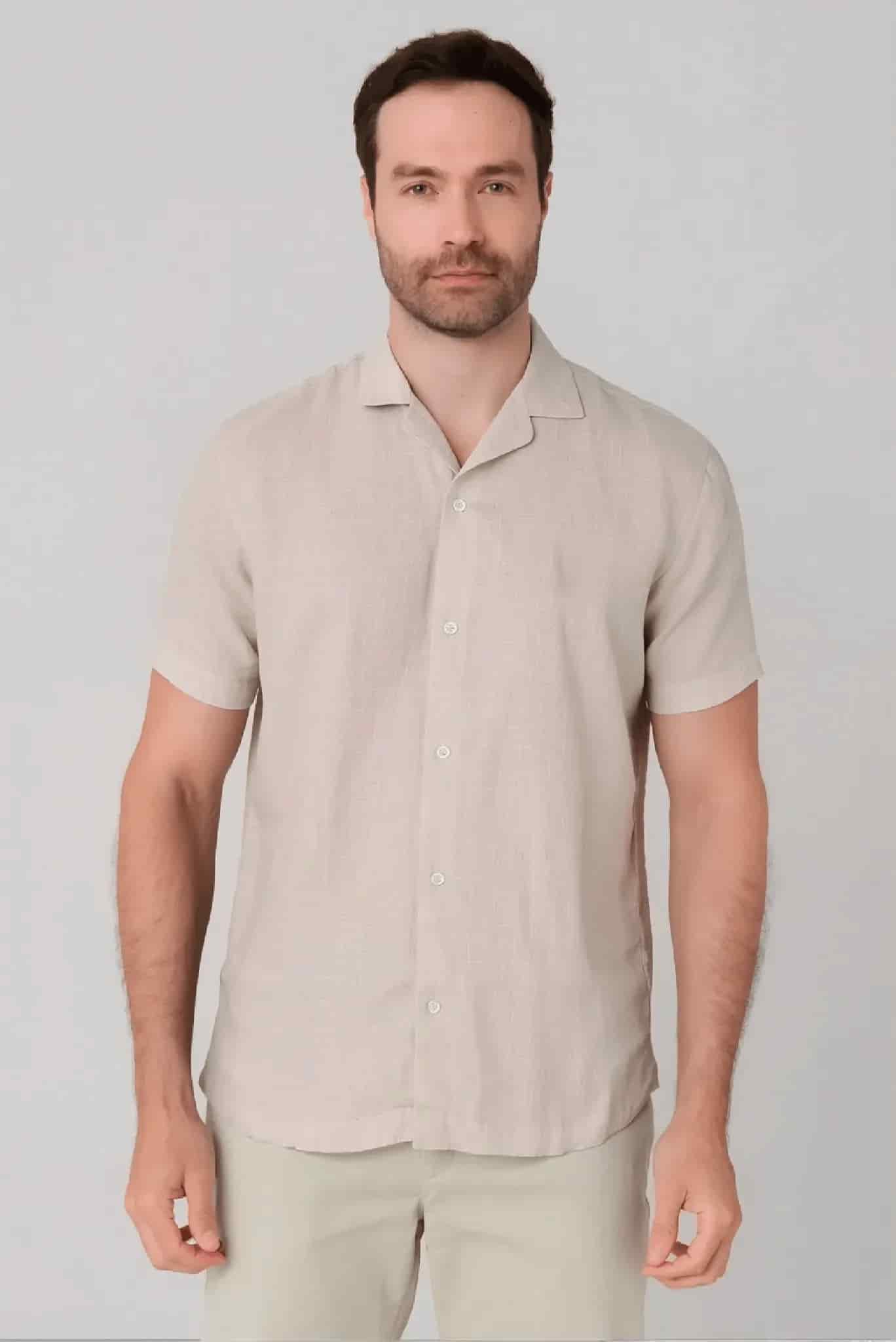 Camisa Manga Corta Efecto Denim Jon Sonen - miniatura 2