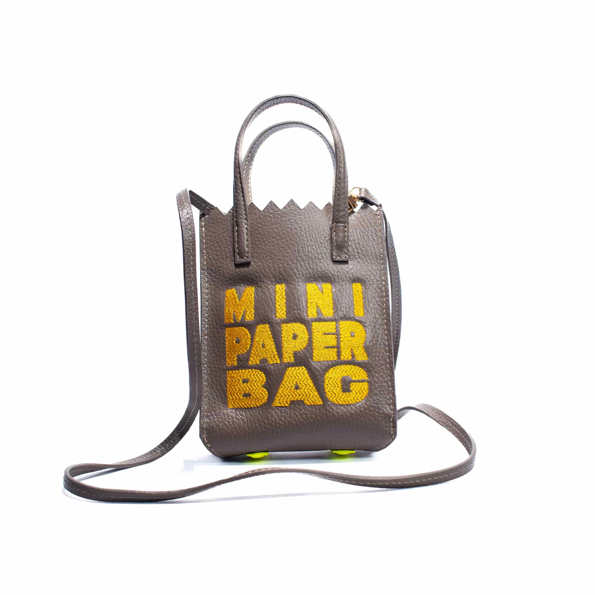 Mini Paper Bag - Taupe x Yellow - miniatura 1