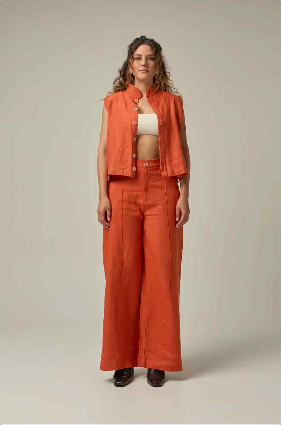 Chaleco Muse de lino | naranja - miniatura 5