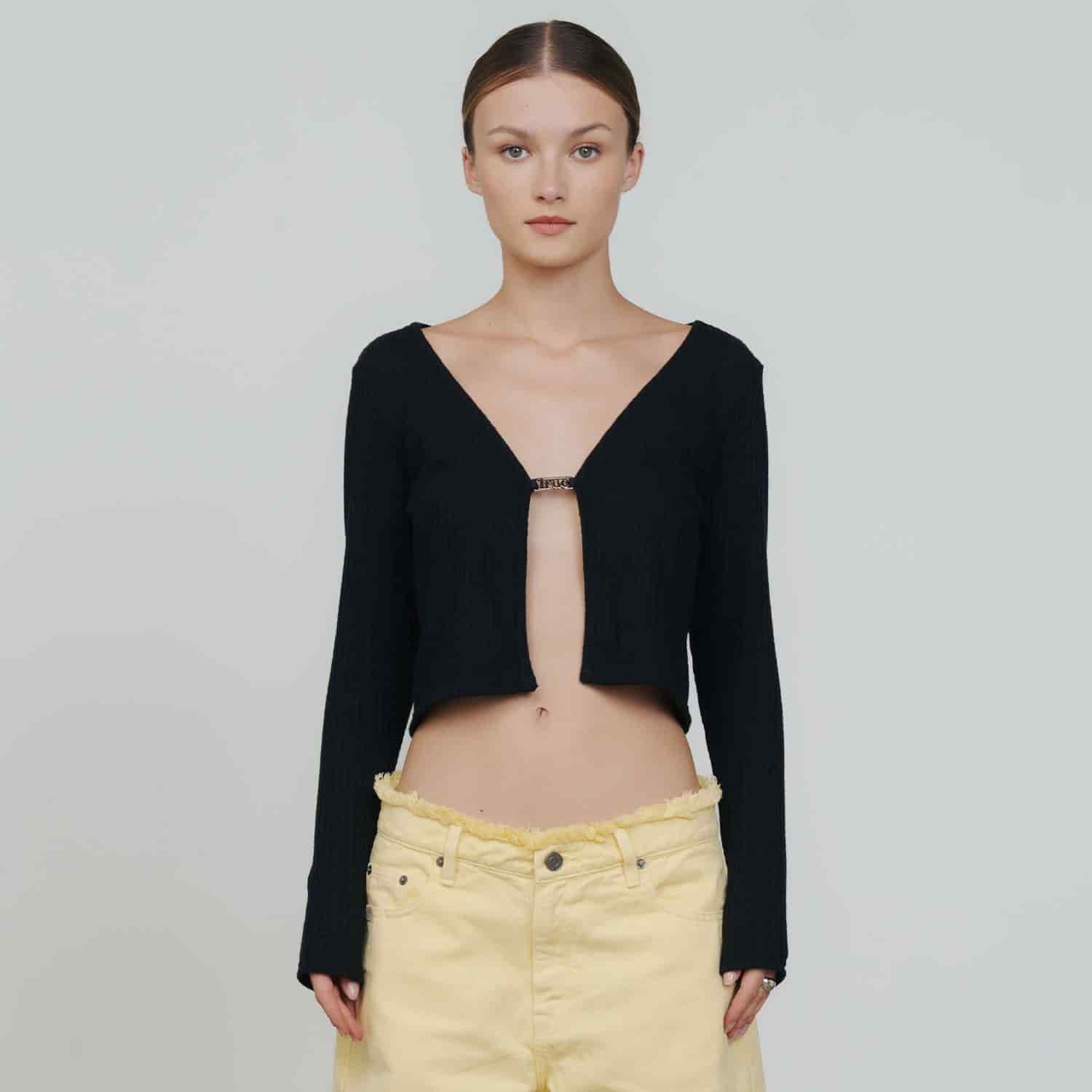 Knit LS Tee - Black - miniatura 2