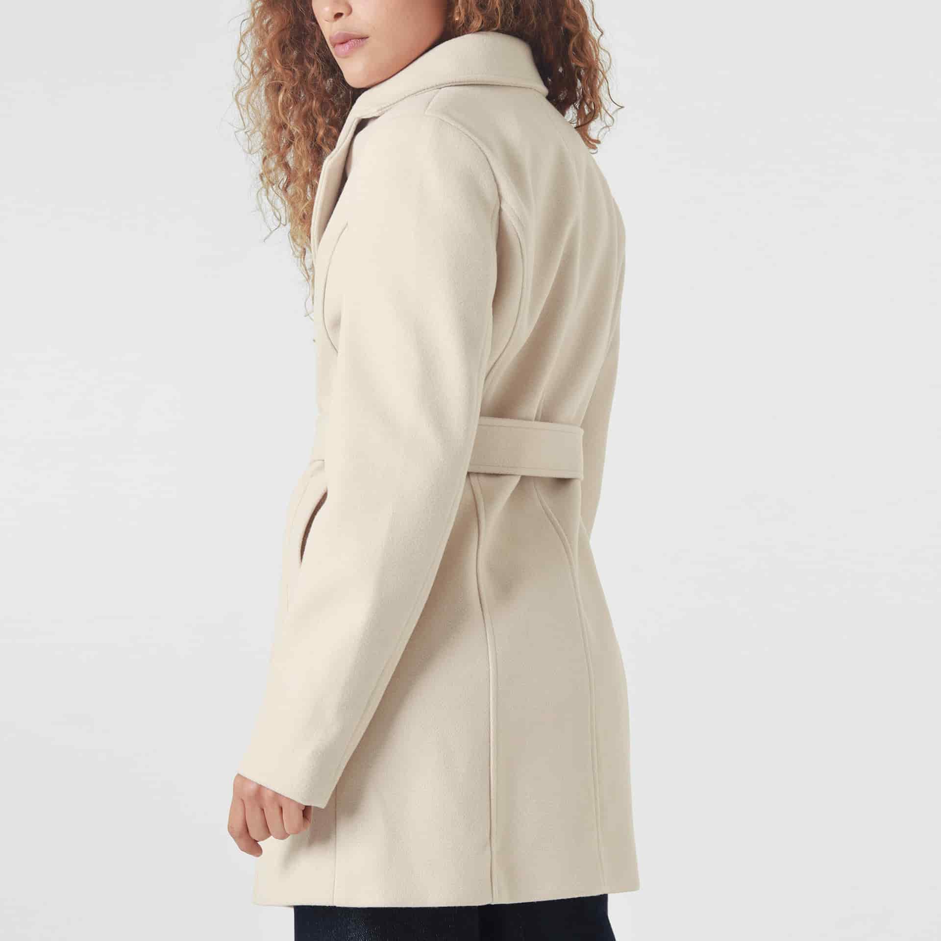 Chaqueta abrigo manga larga cuello solapa con lazo - miniatura 13