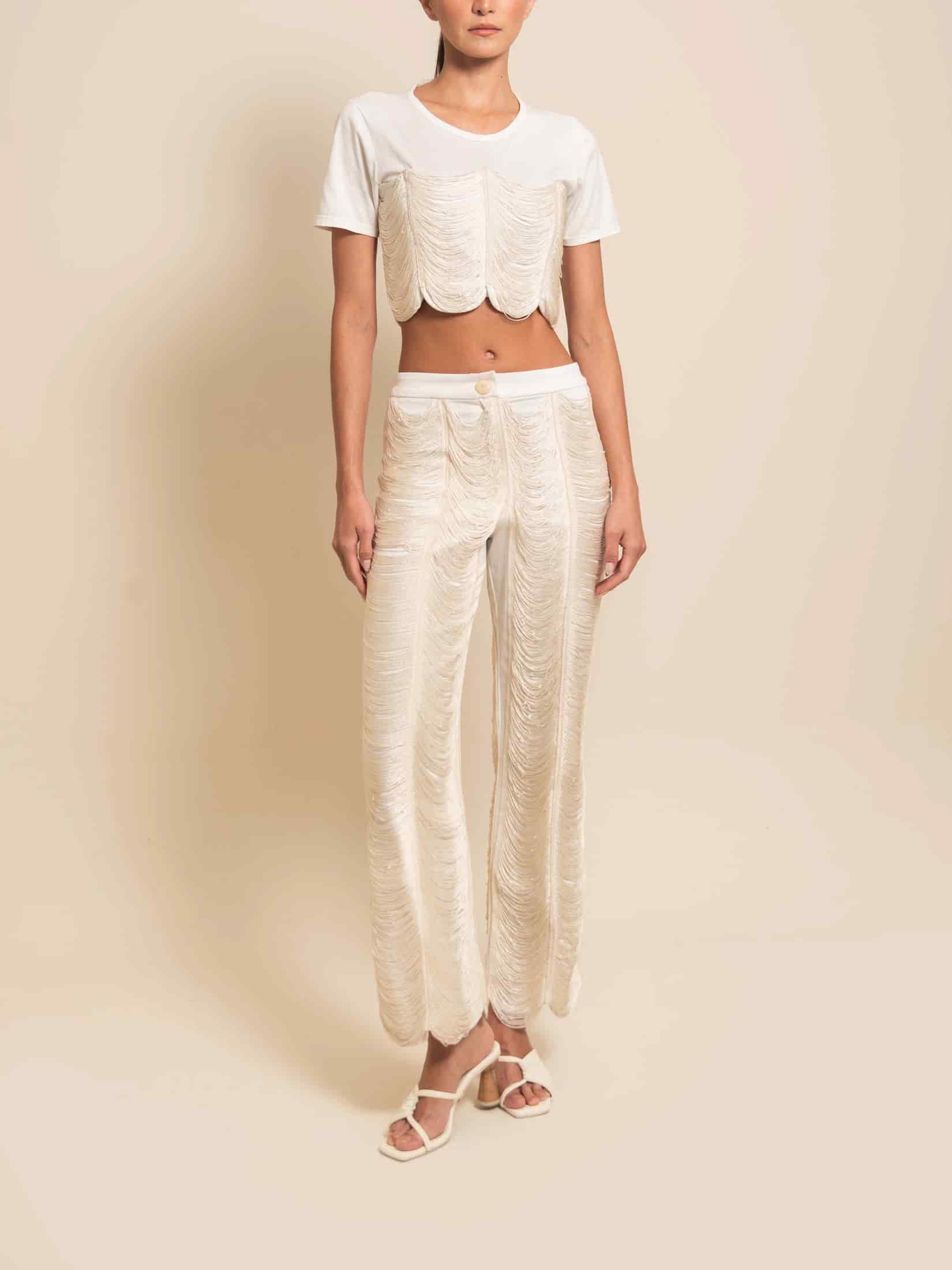SIMONE PANT IVORY - miniatura 1