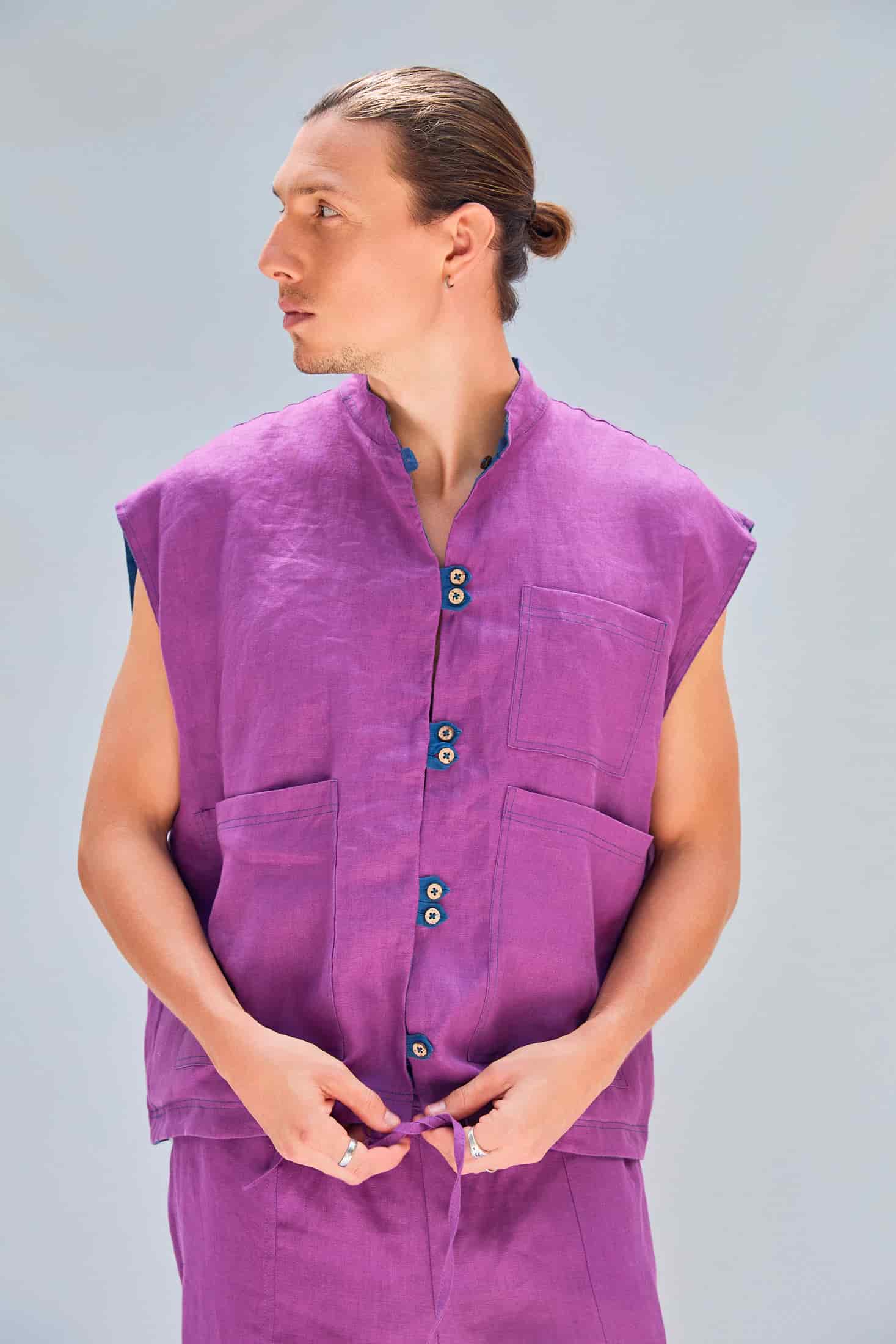 ROBBY VEST PURPLE/DENIM - miniatura 1