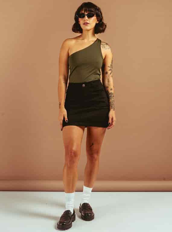 BLUSA ASIMÉTRICA VERDE OLIVO - miniatura 7