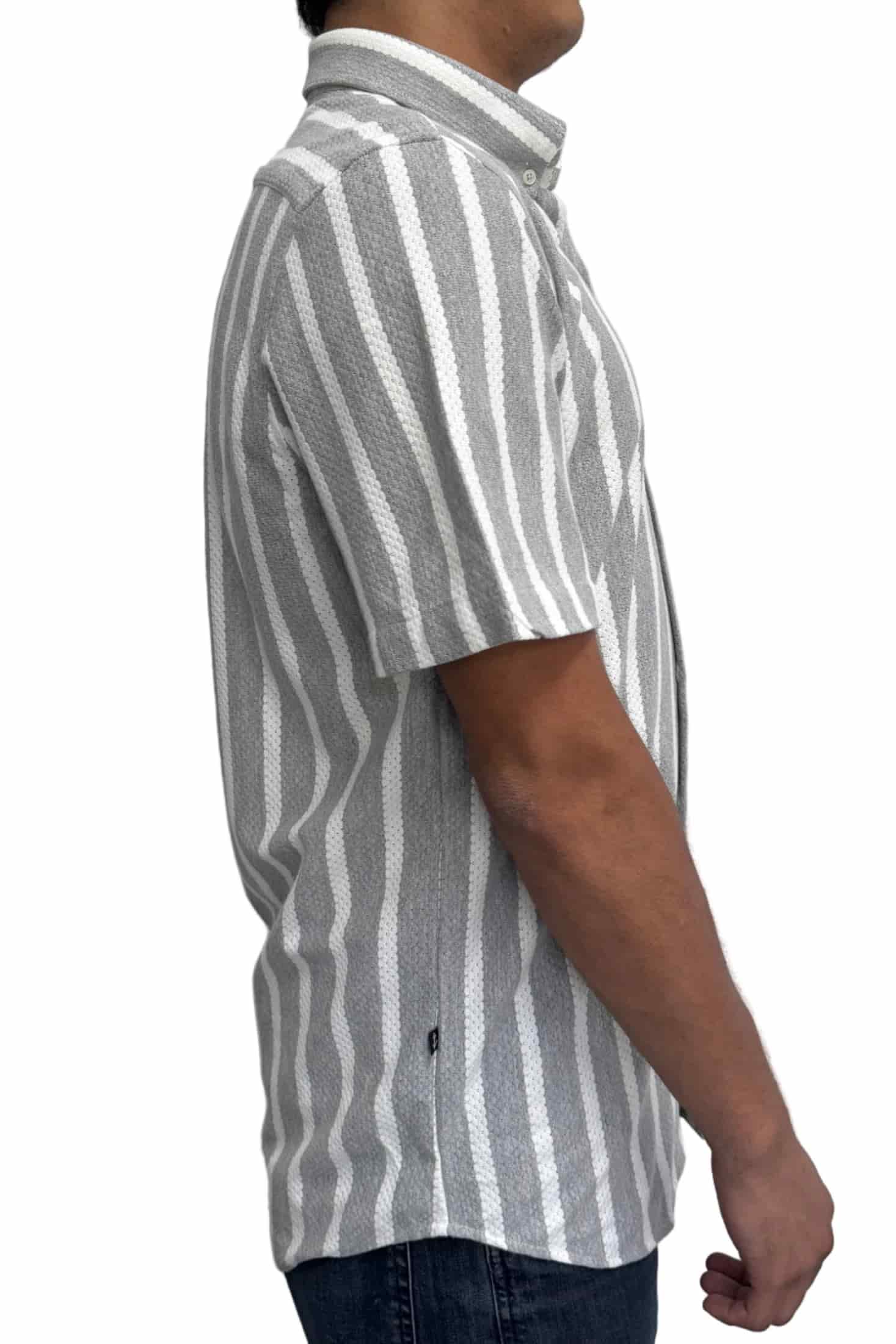 Camisa en texturas Gris Rayas Blancas - miniatura 3