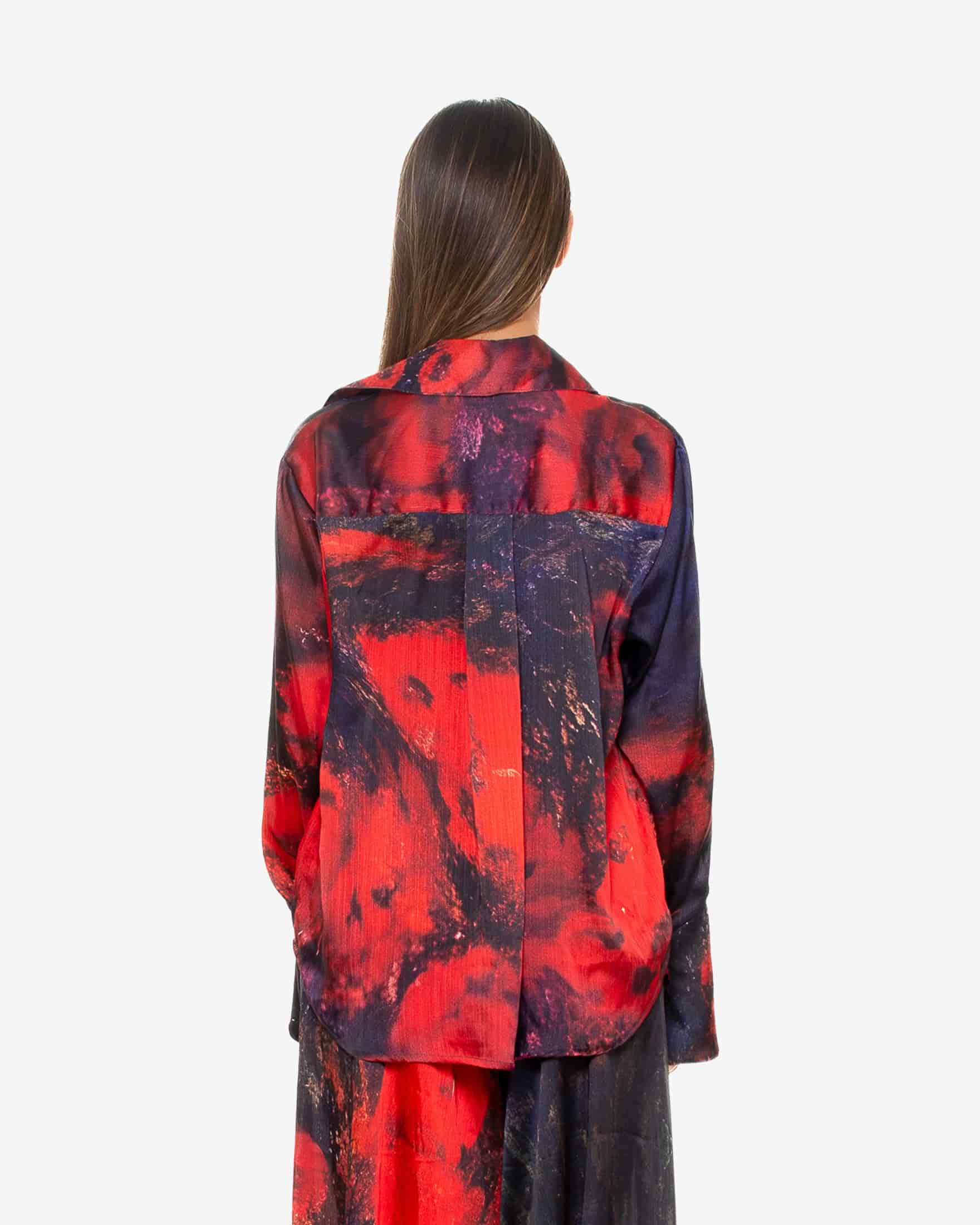 'Red Roses' Satin Shirt - miniatura 2