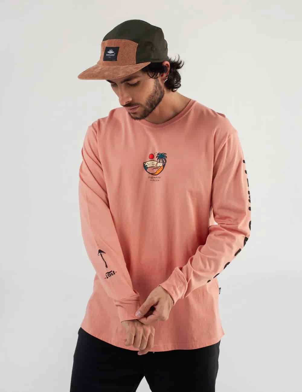 Camibuso Regular Fit Tiempo de Ocio Salmón Hombre - miniatura 1