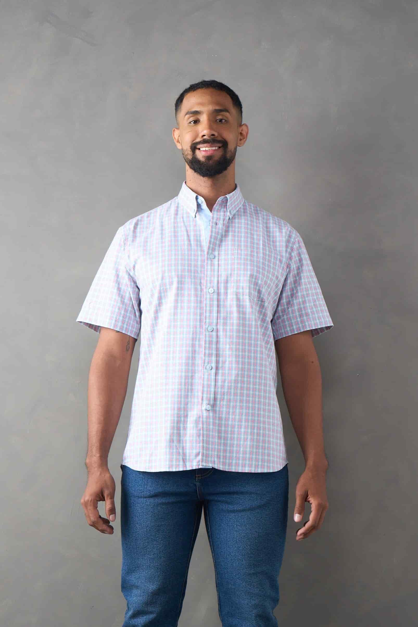 Camisa regular fit azul medio - miniatura 1
