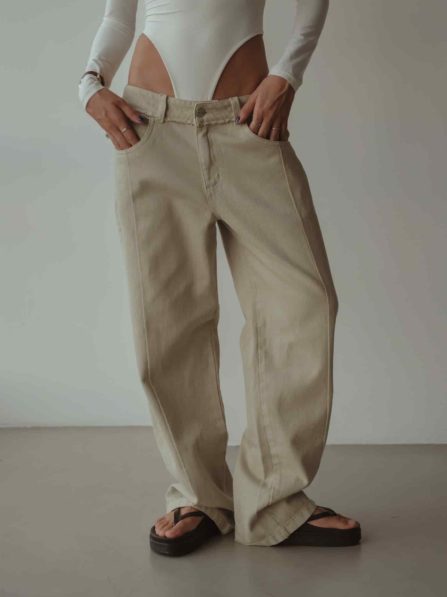 SPLIT LEG STRAIGHT JEAN - ASH - miniatura 1