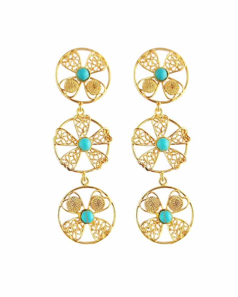 Aretes tripe circulo en filigrana Celina - miniatura 5