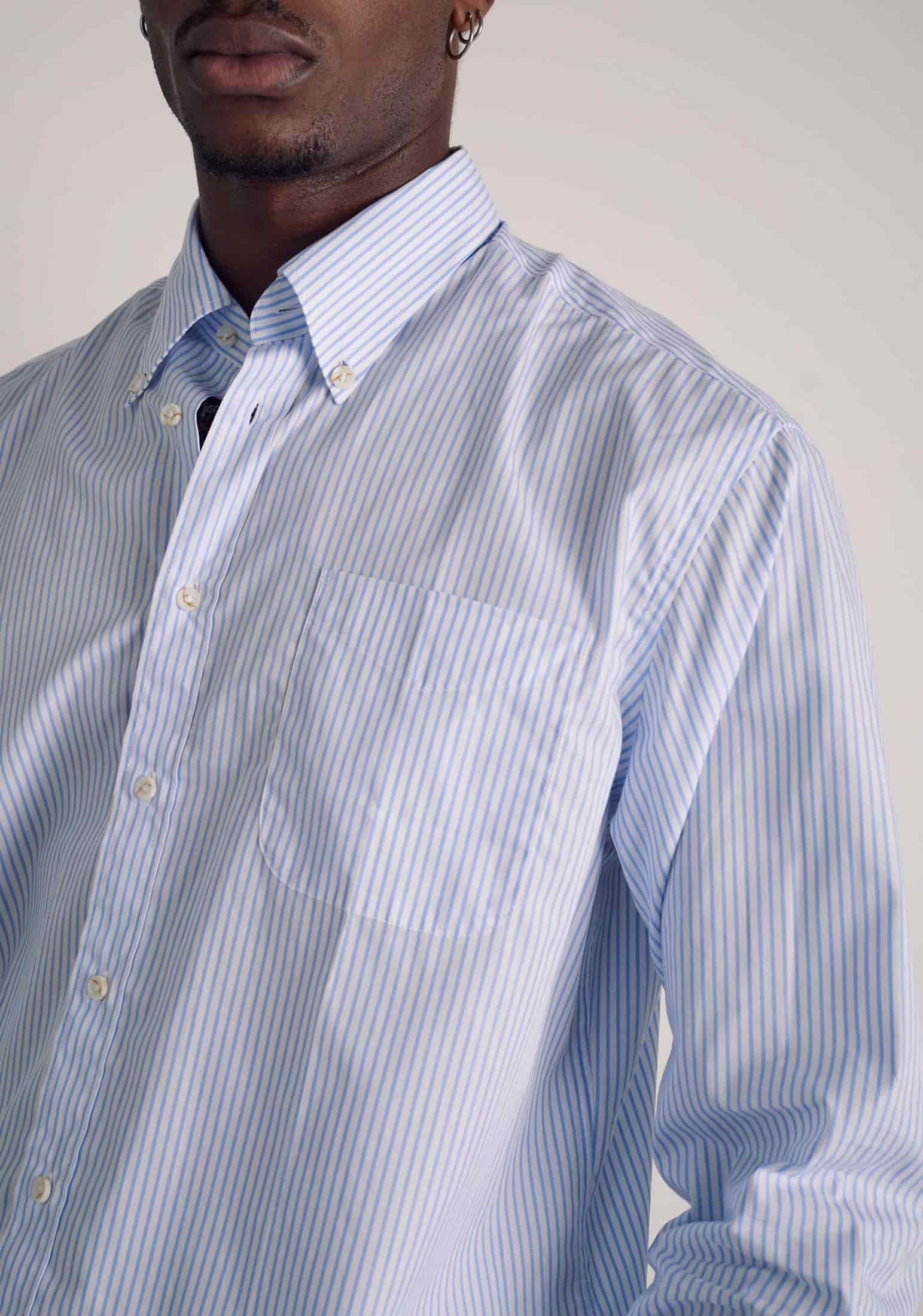Camisa H CBD Rayas Bols Delg Azul Med - miniatura 4