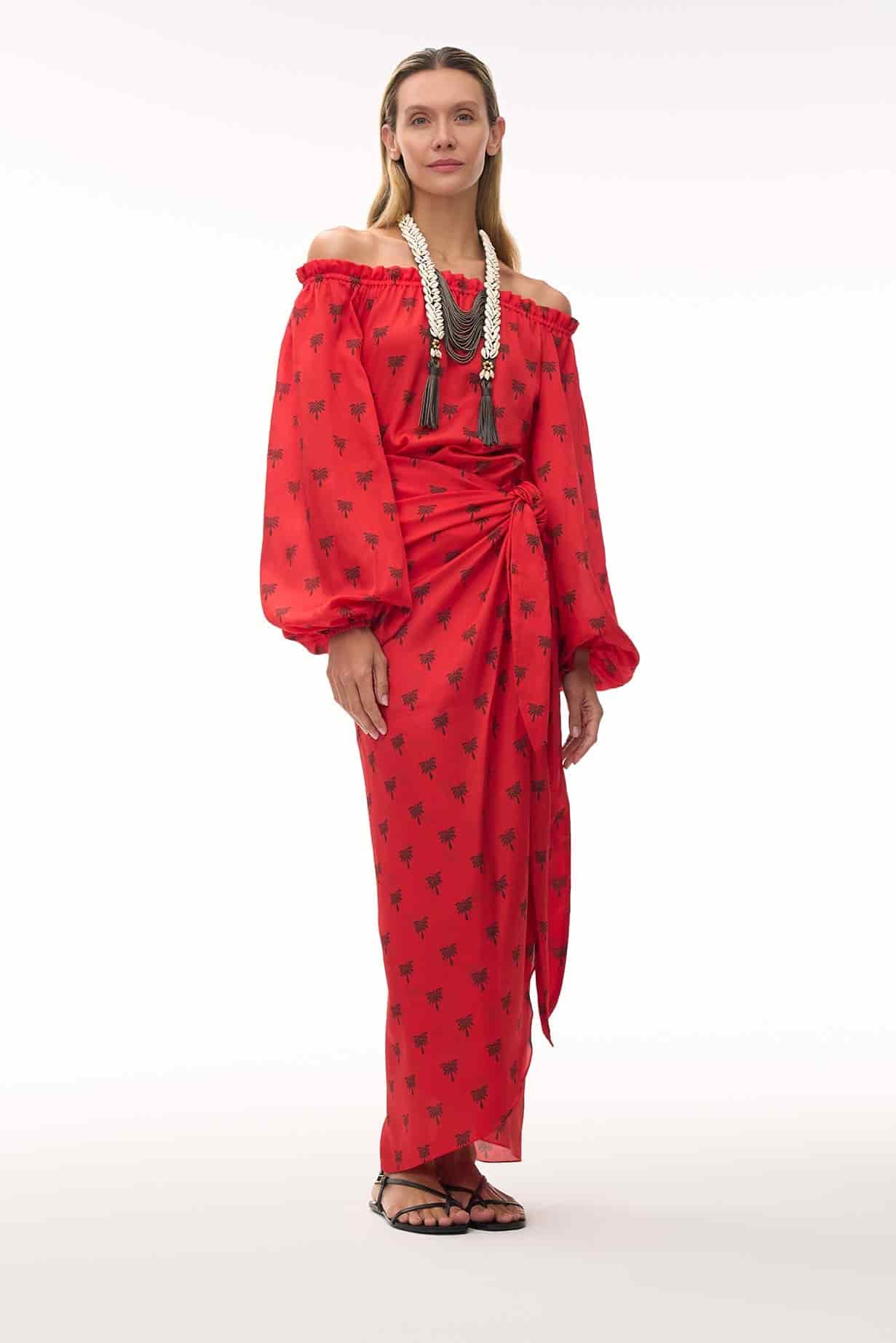 Astrid Martellato Silk Blouse / Red Polka Palms - miniatura 3