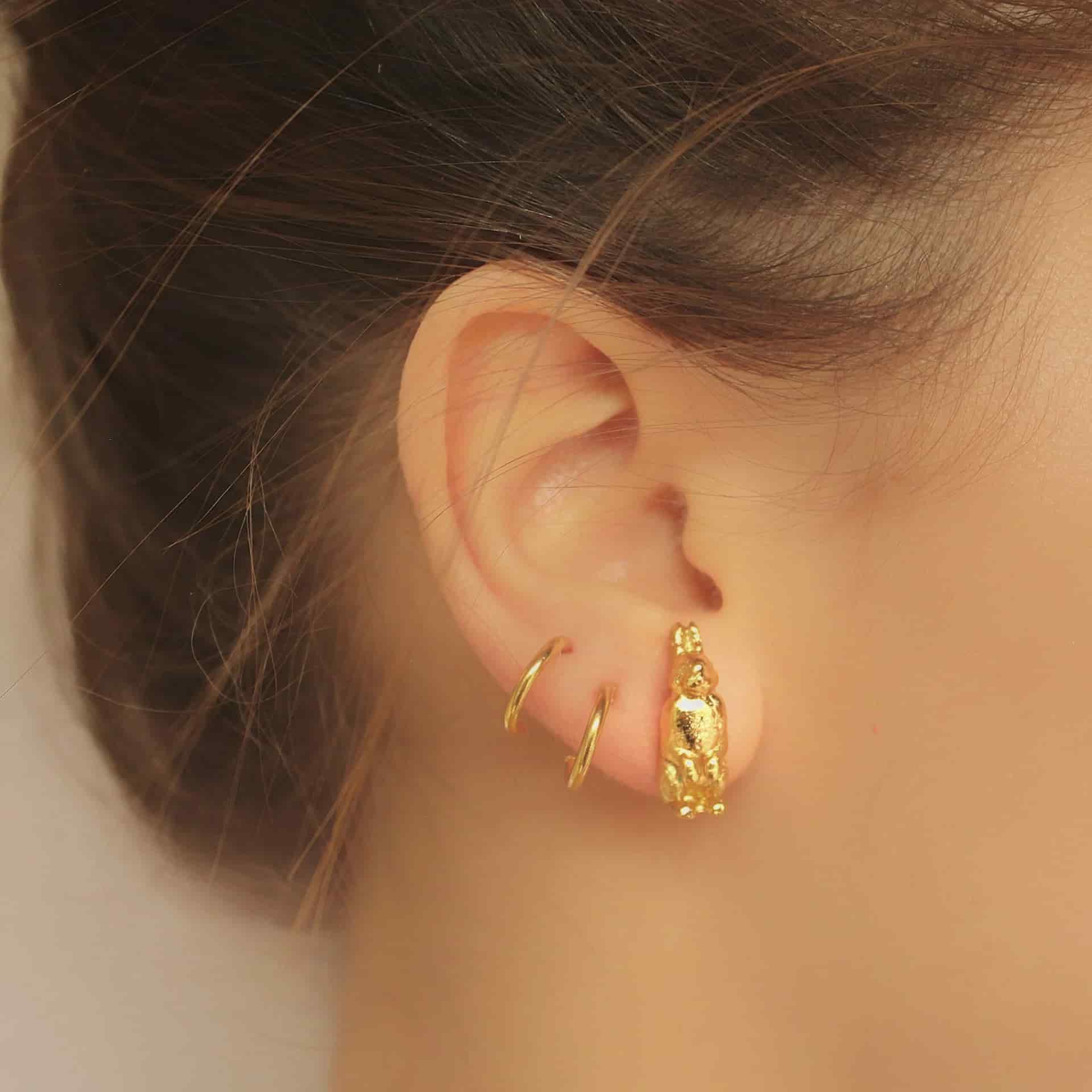 Aretes de liebre sentada pequeña - miniatura 3