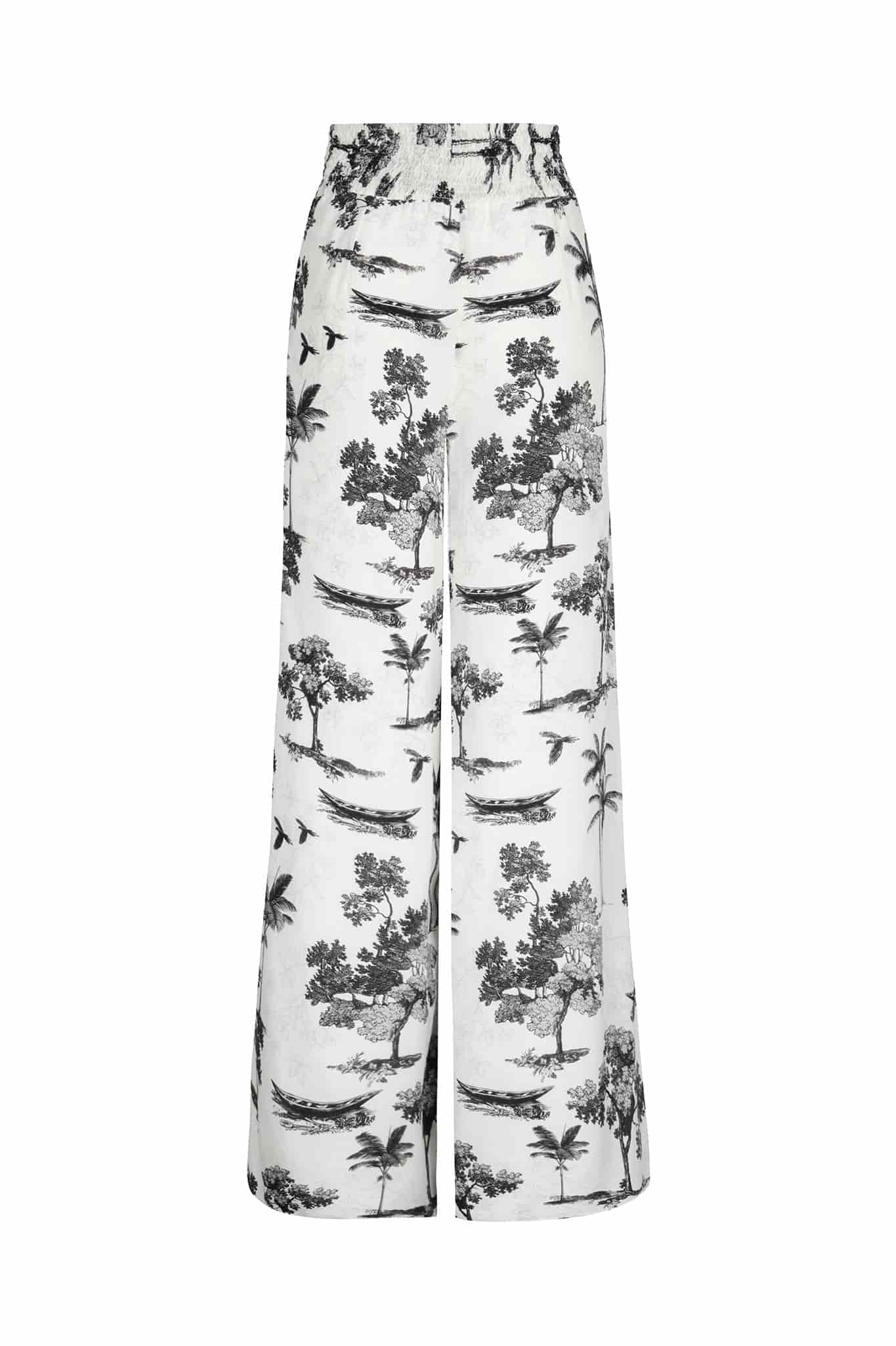 San Cipriano Crepe Chine Pants / Ivory Trees - miniatura 3