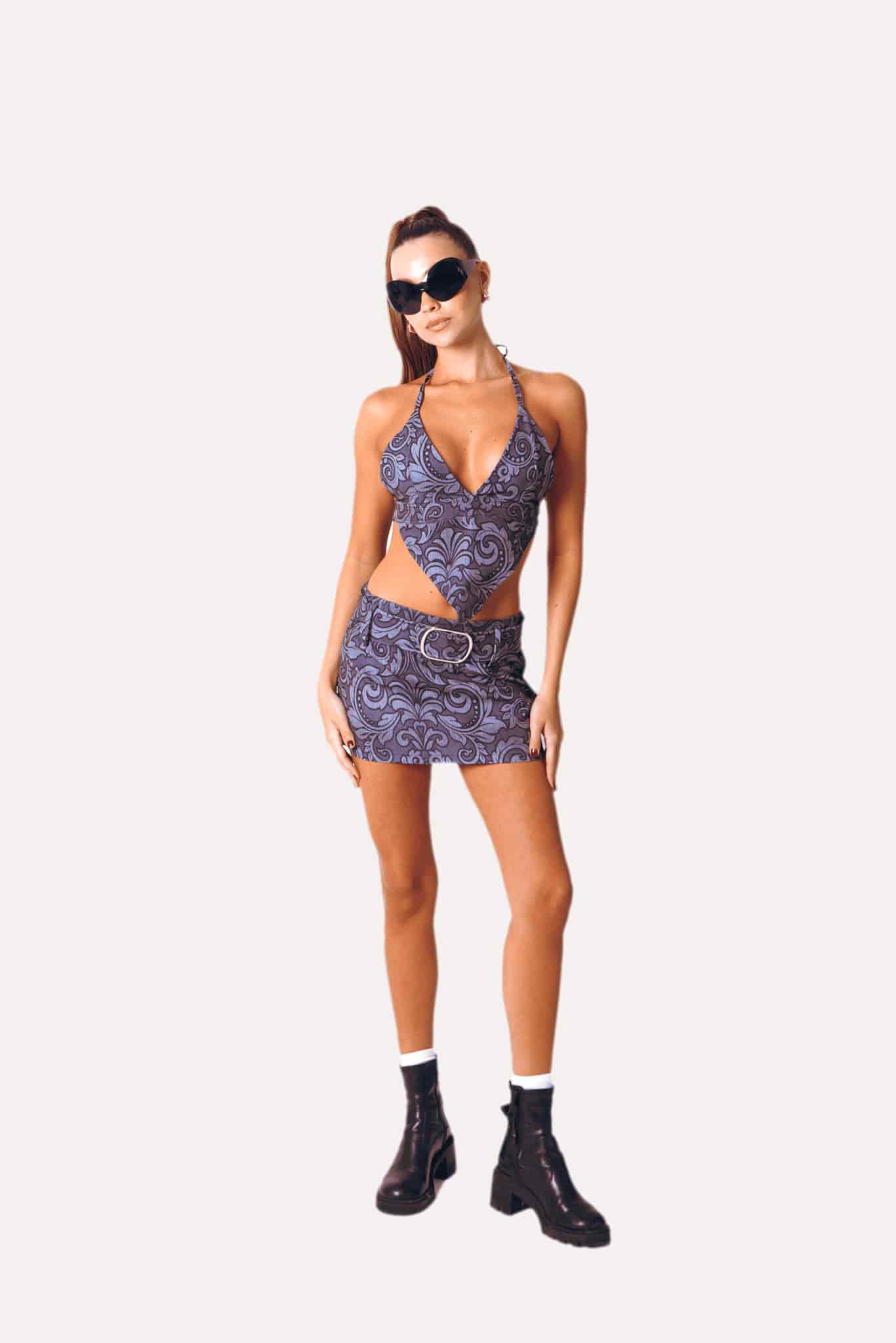 Mini Skirt In Silver Smoke - miniatura 1