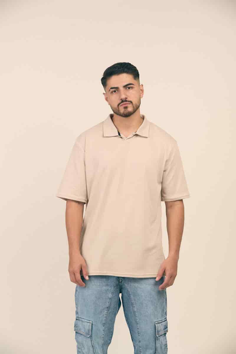POLO BEIGE TEXTURIZADA - miniatura 1