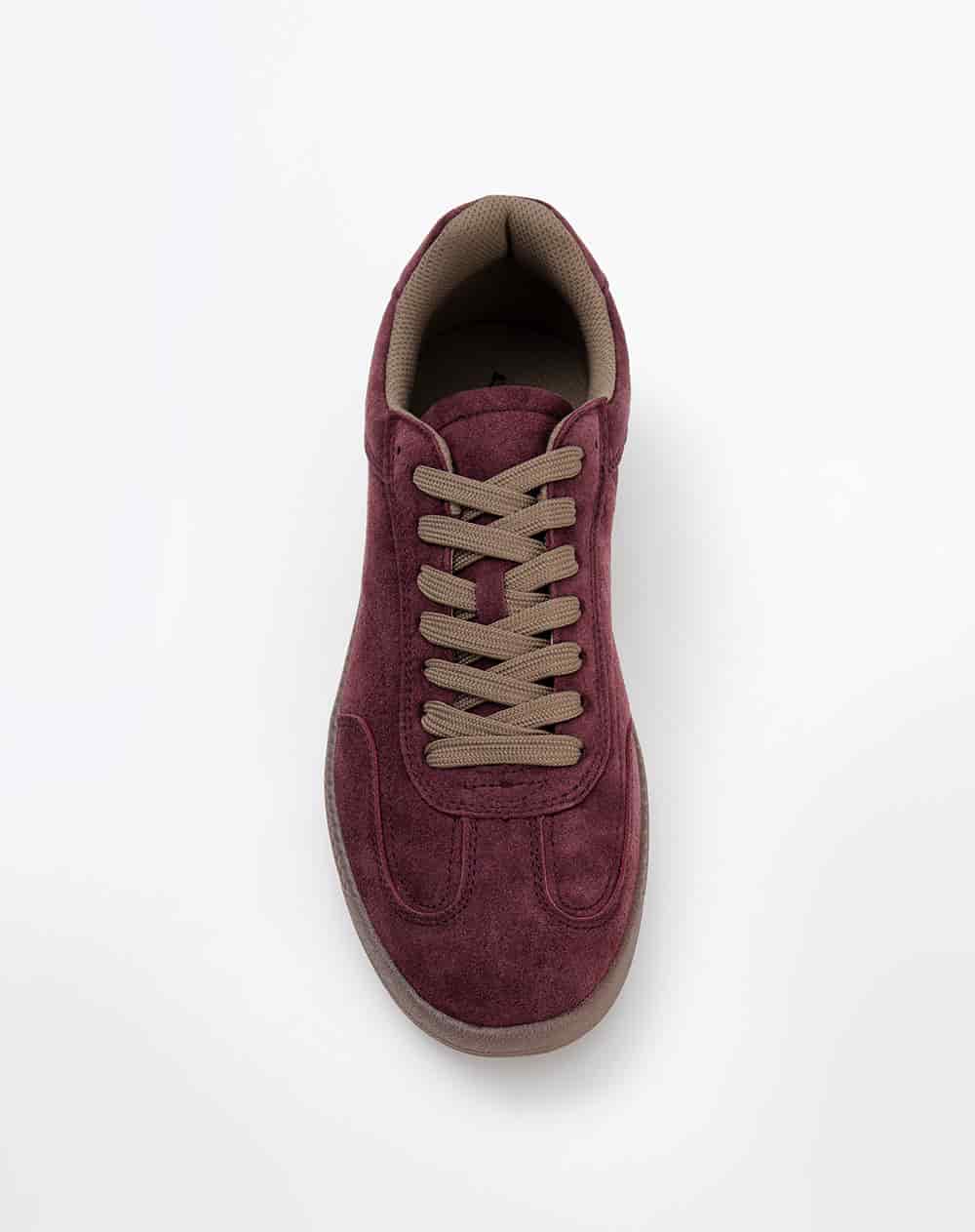 Tenis casuales tipo gamuza vinotinto hombre - miniatura 4