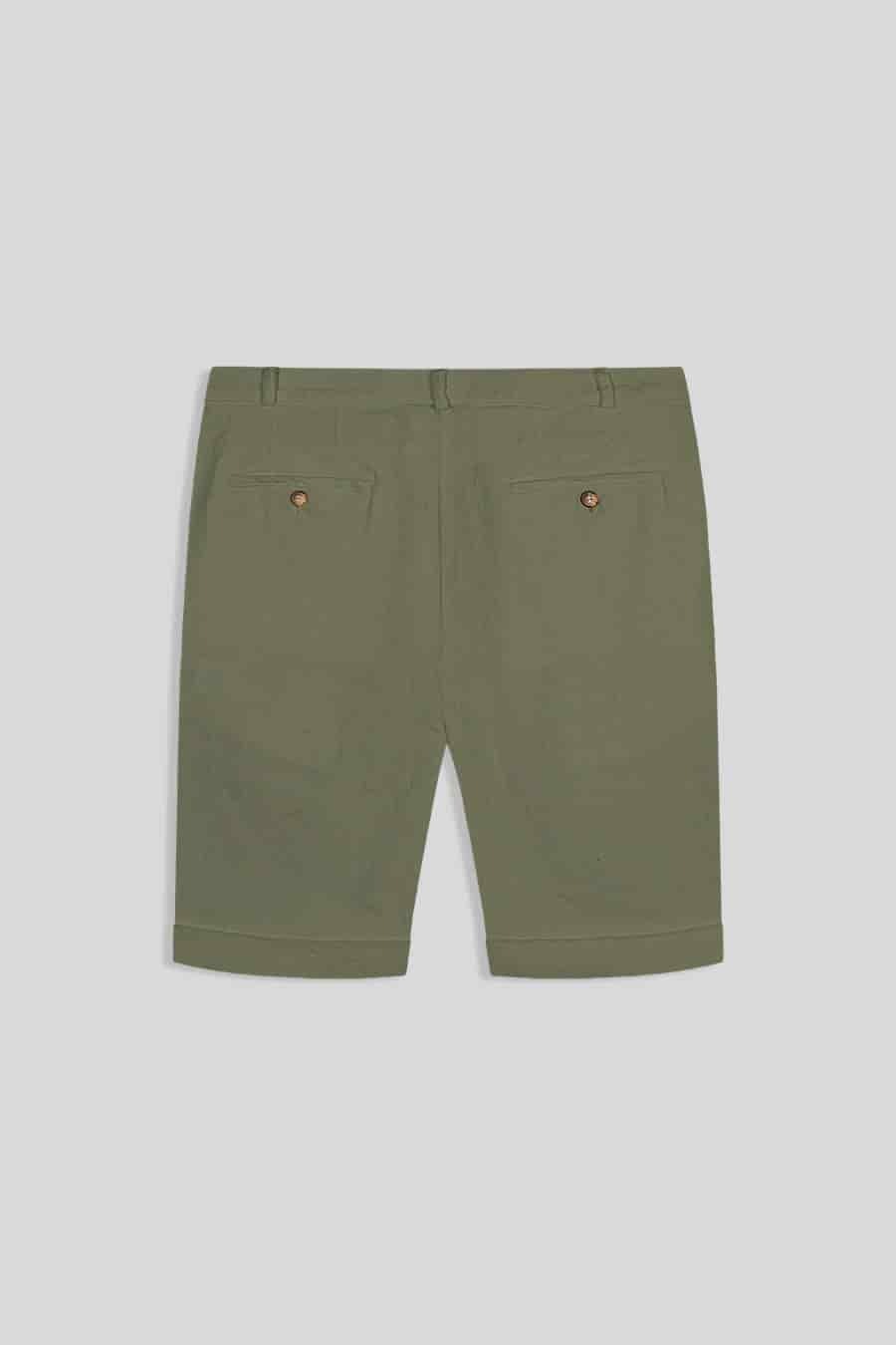 Men's linen bermuda loden green - miniatura 2