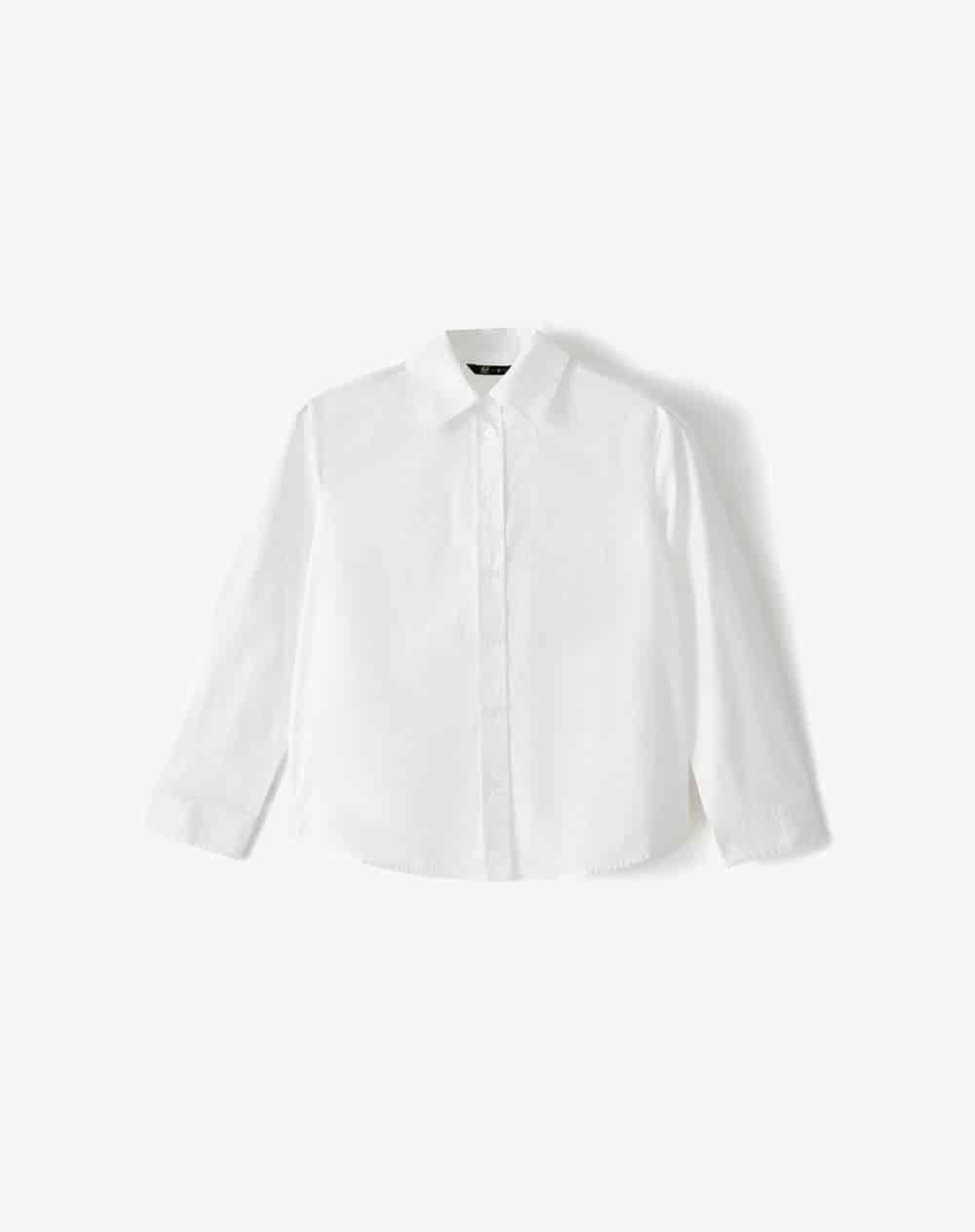 Camisa manga larga regular blanco mujer - miniatura 1