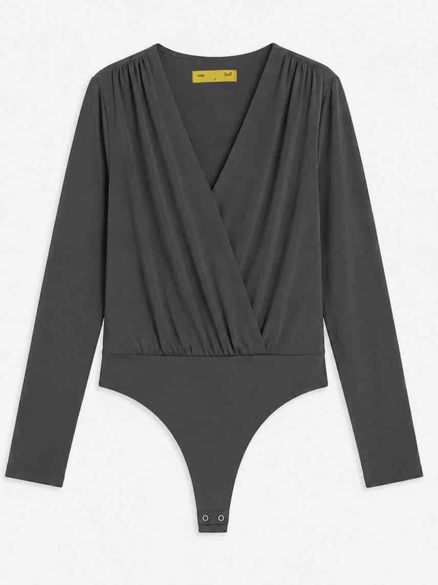 LONG SLEEVE FLOWY BODY - DARK GRAY - miniatura 2
