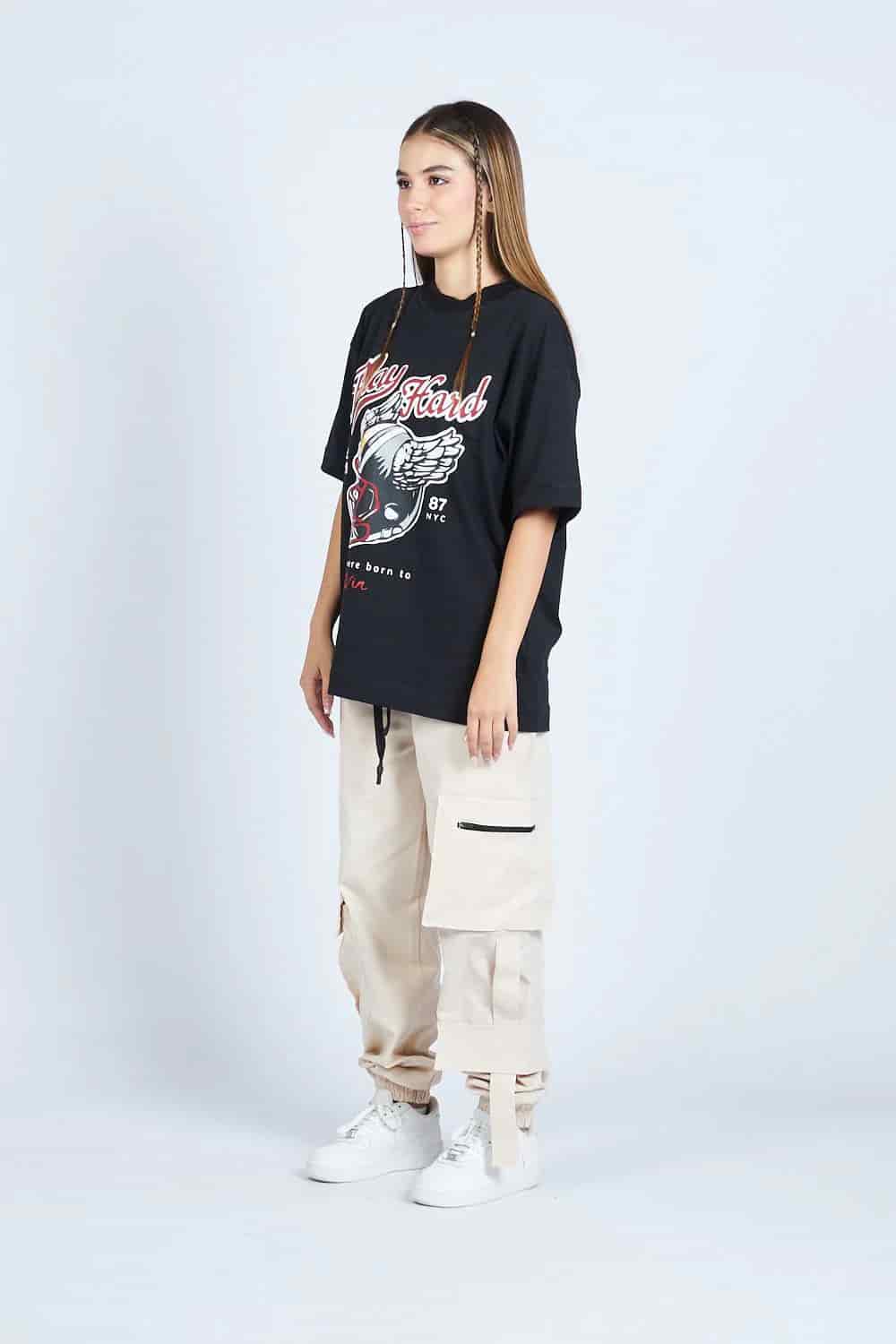 Camiseta oversize PLAY HARD NEGRO | DROP 03 | - miniatura 2