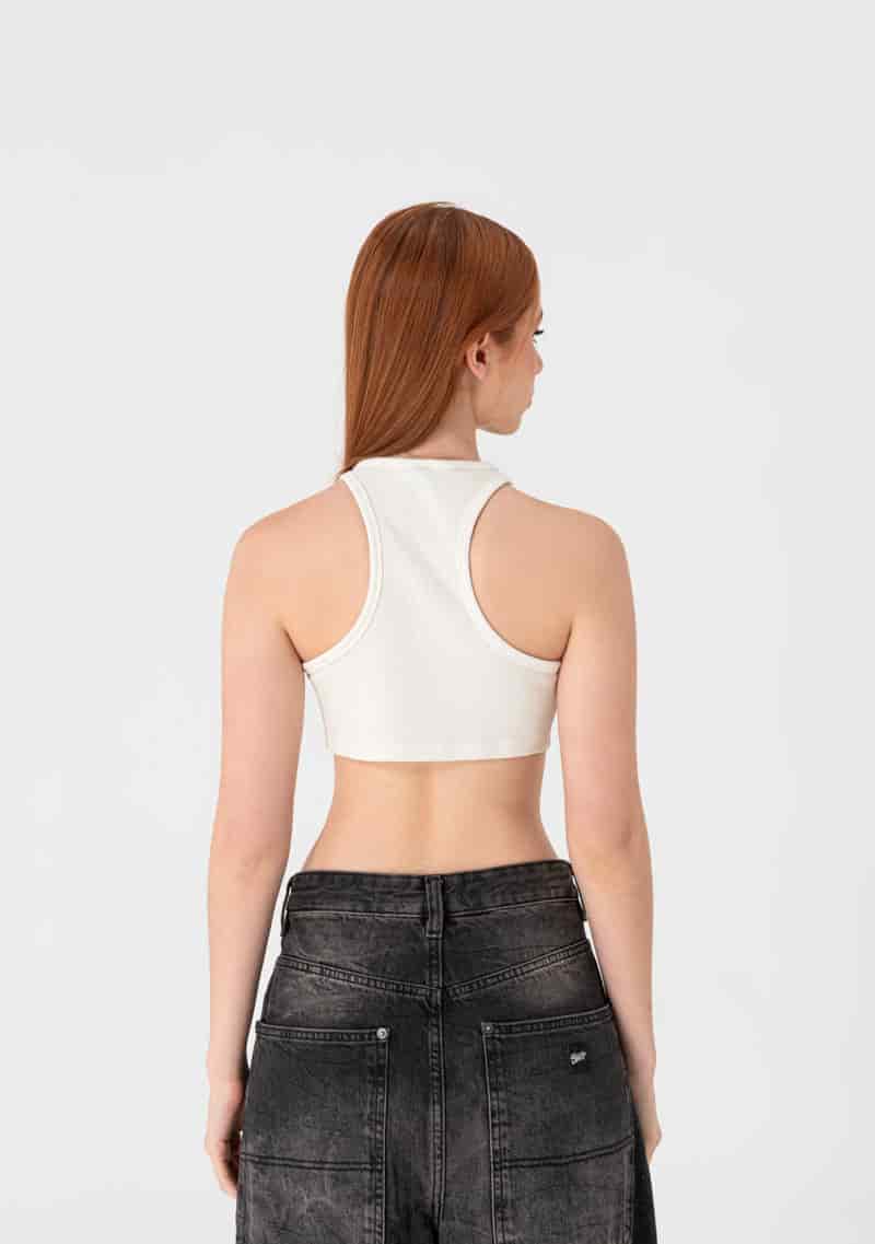 Heraldic cream crop top - miniatura 3